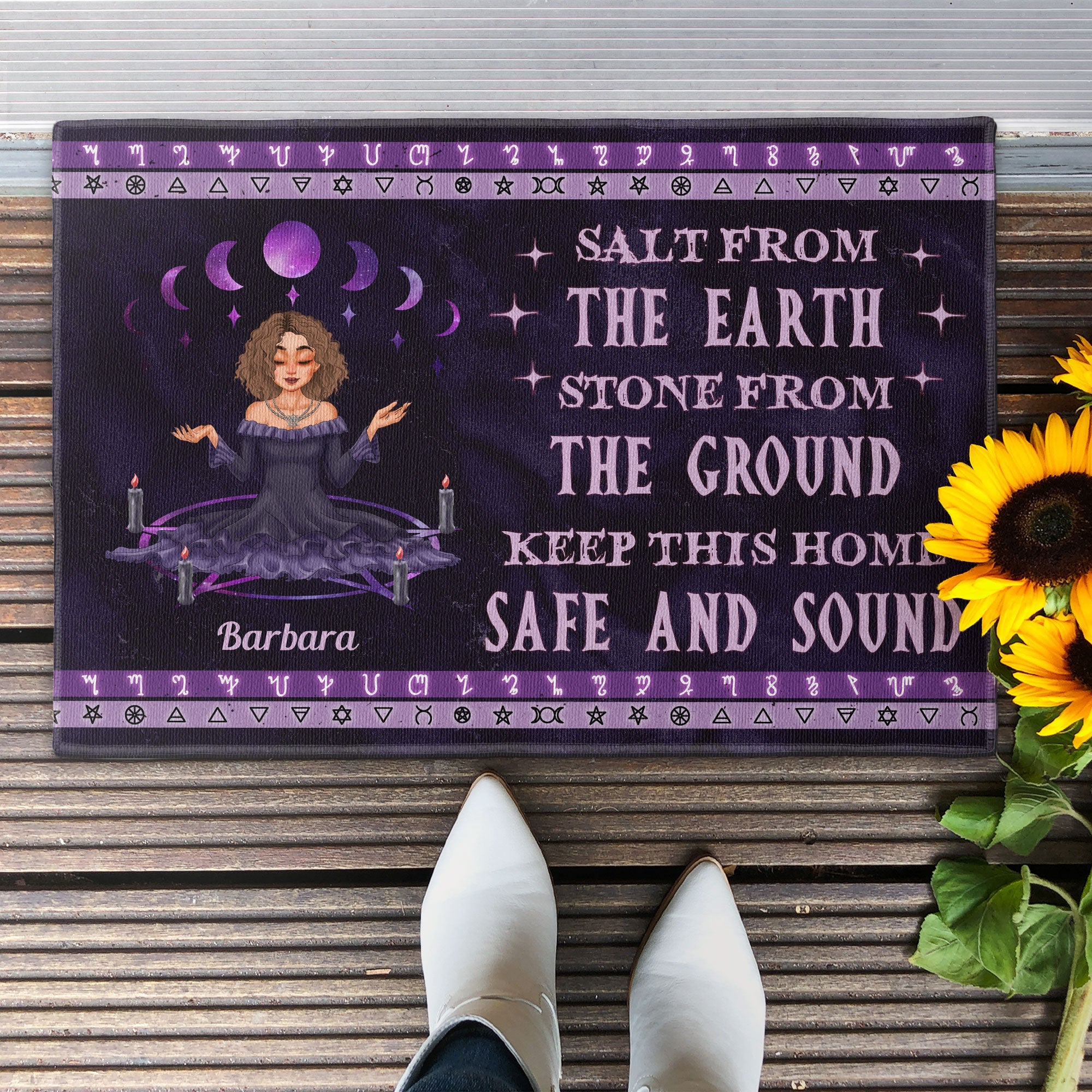 Salt From The Earth, Stone From The Ground - Personalized Doormat - Birthday, Halloween Gift For Witches, Witch Craft - Grimoire