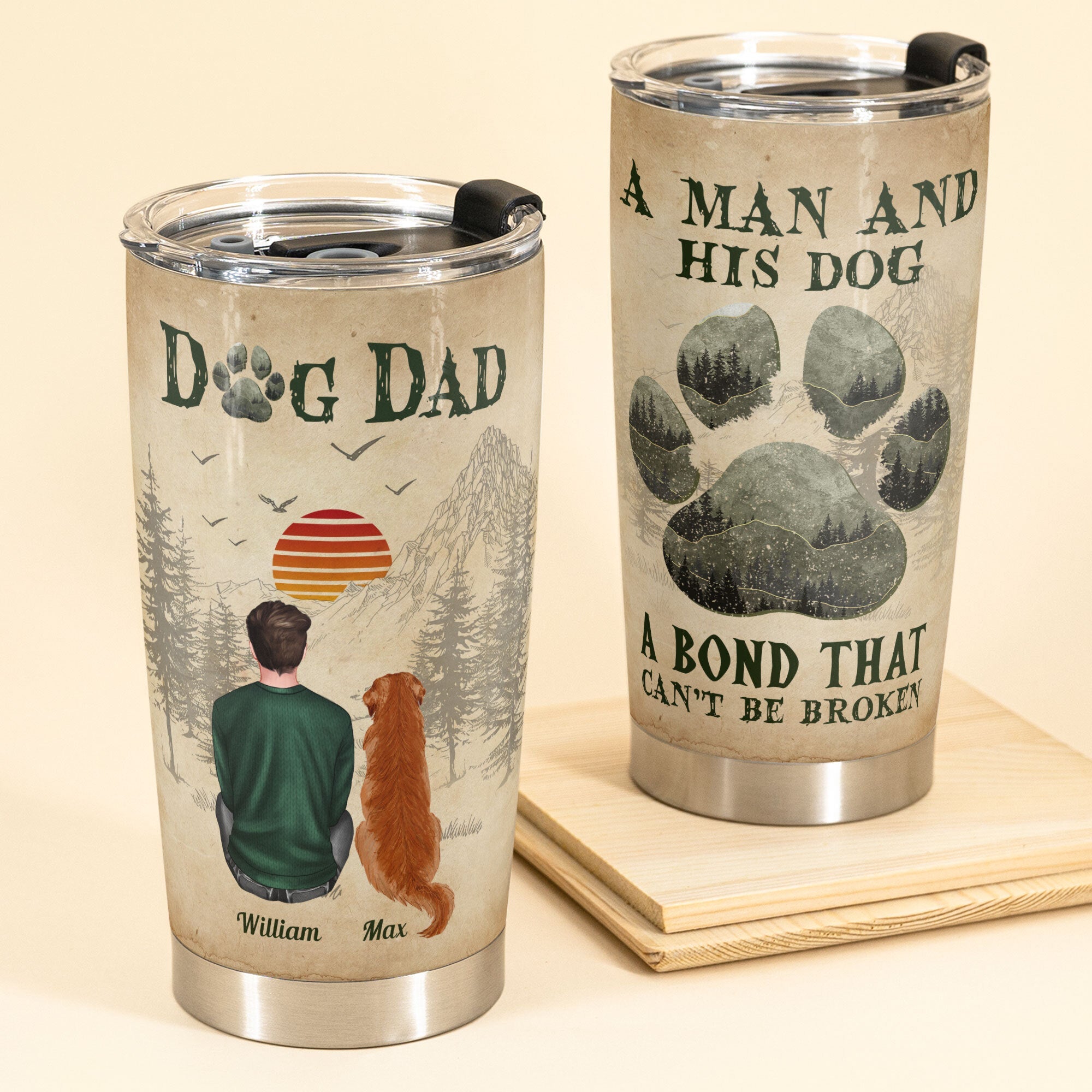 A Man And His Fur Babies Unbreakable Bond - Personalized Tumbler Cup