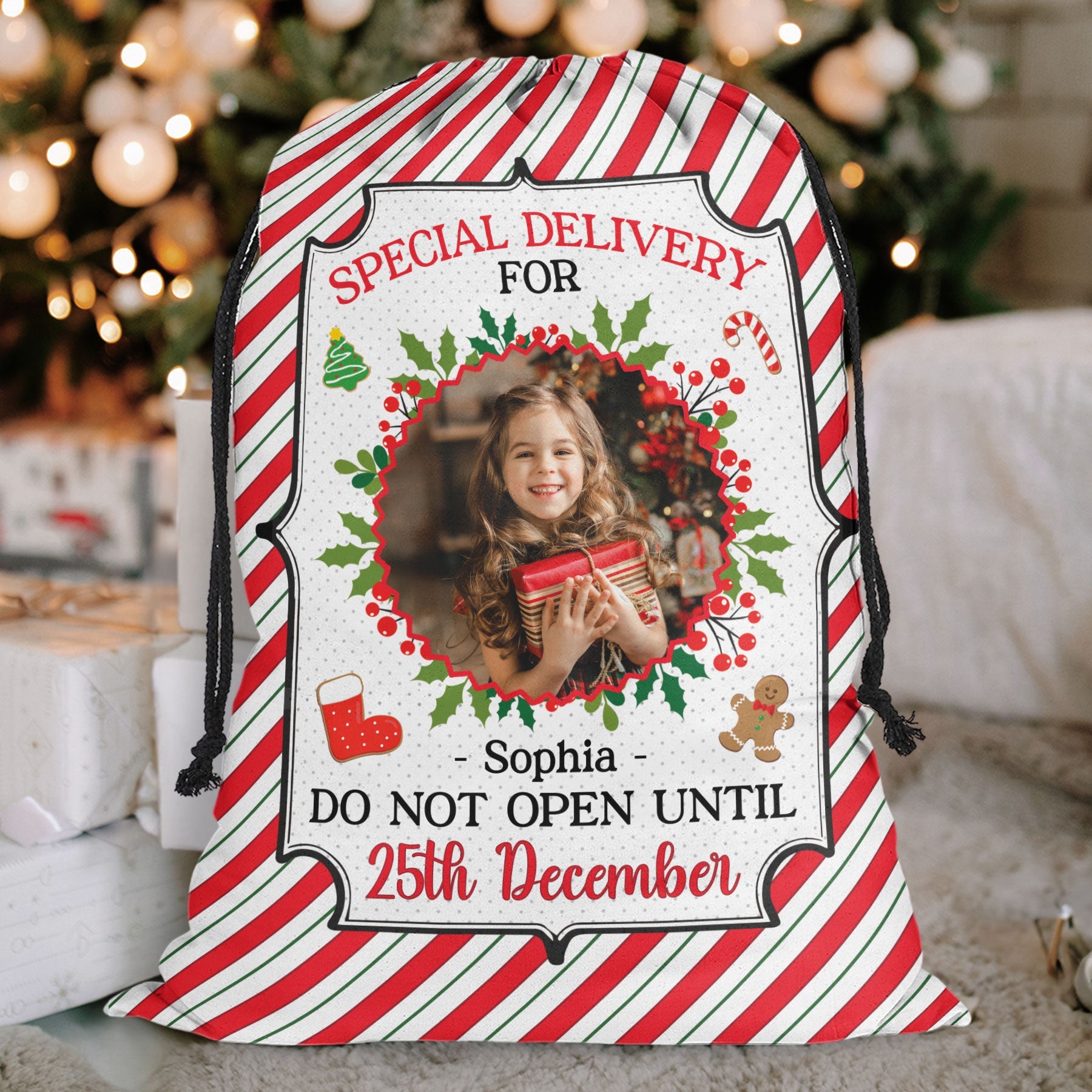 Santa Bag Christmas Gifts For Kids - Personalized Photo Christmas Sack