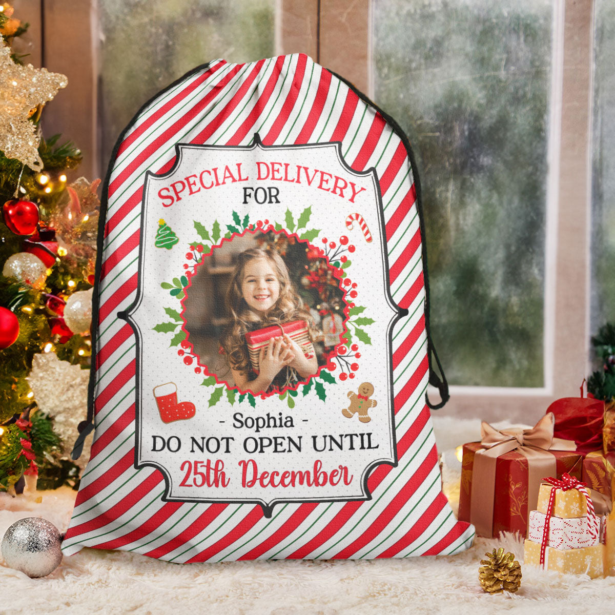 Santa Bag Christmas Gifts For Kids - Personalized Photo Christmas Sack