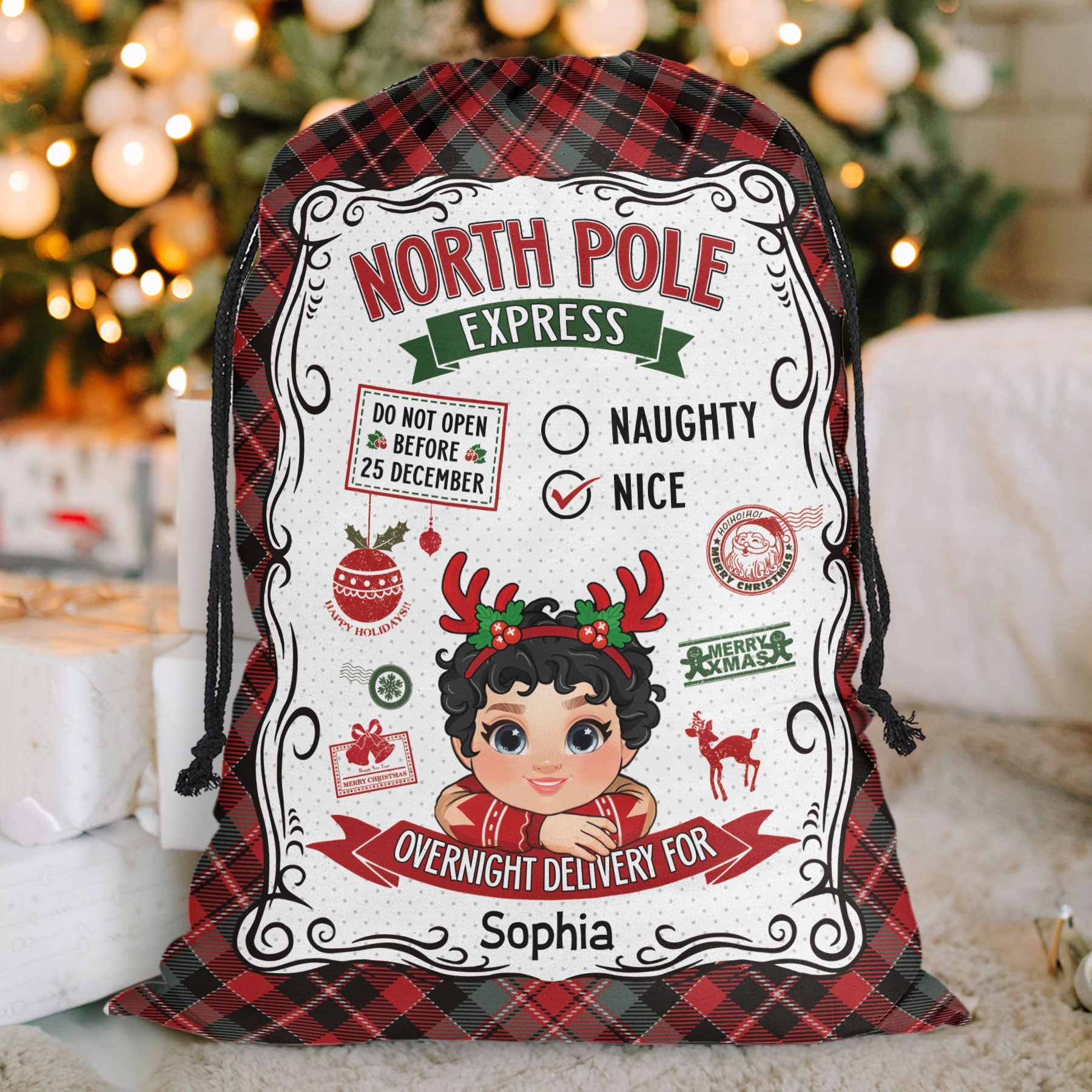 Santa Sack North Pole Express - Personalized Christmas Sack