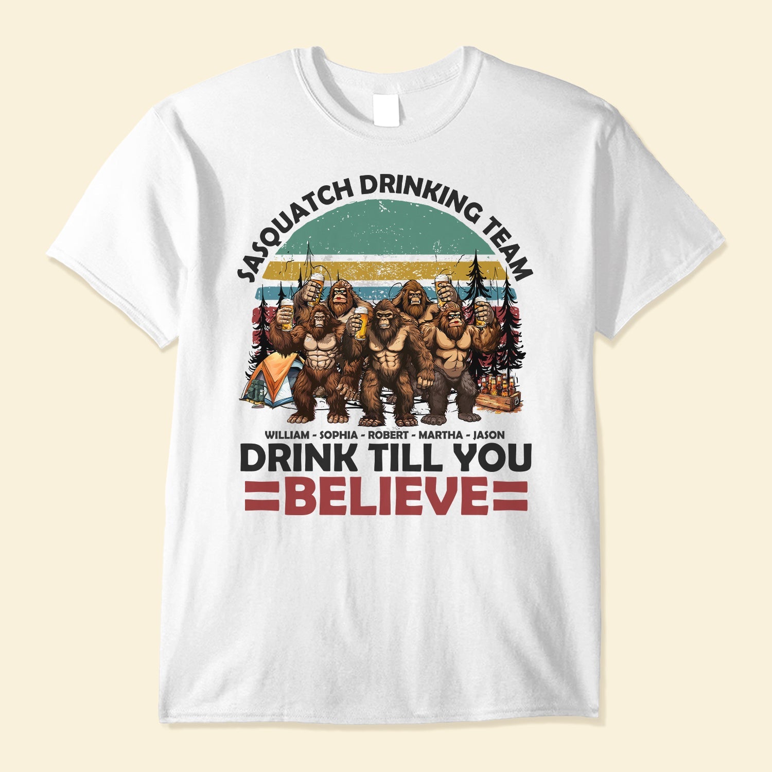 Sasquatch Drinking Team - Personalized Shirt