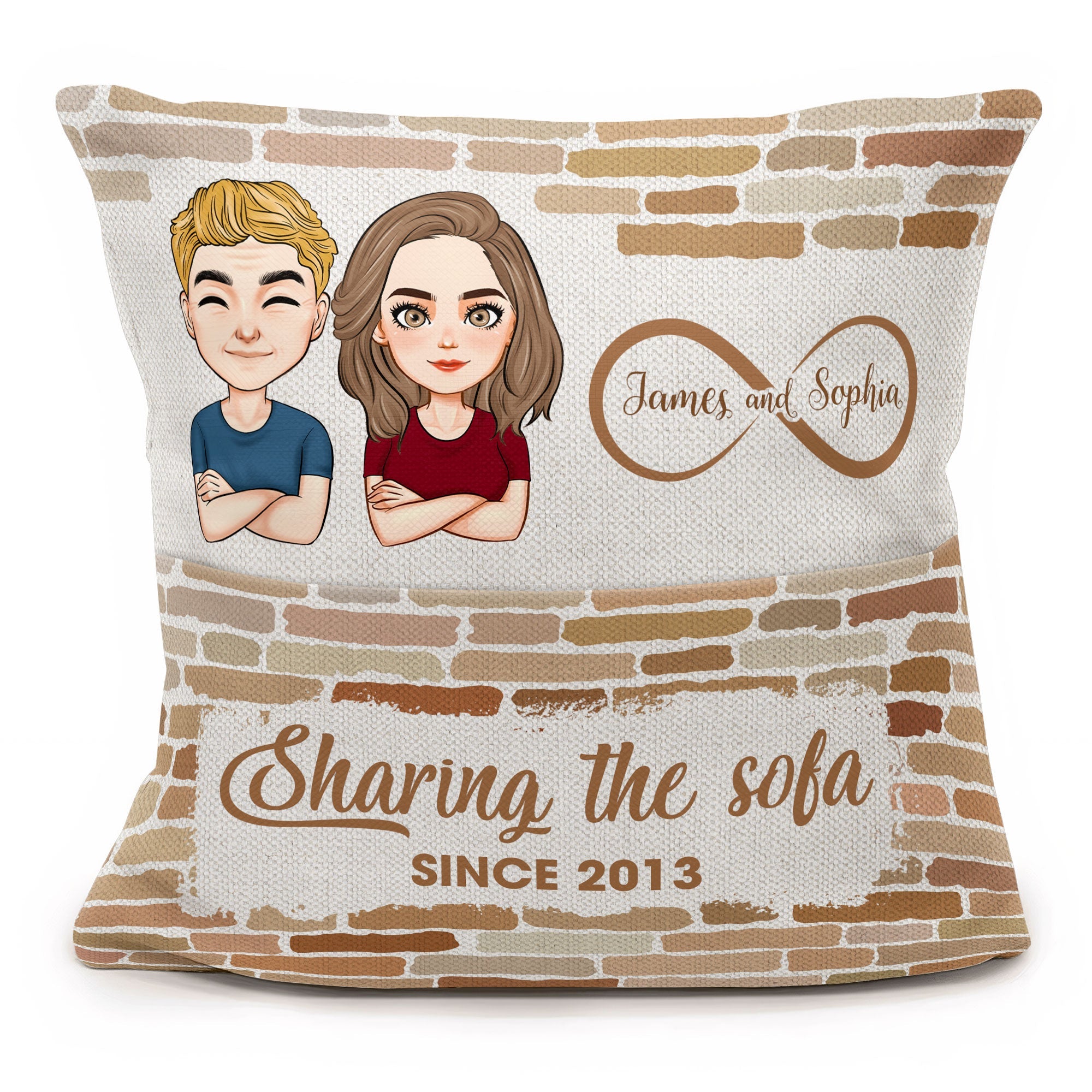 Sharing The Sofa Since - Personalized Pocket Pillow (Insert Included)