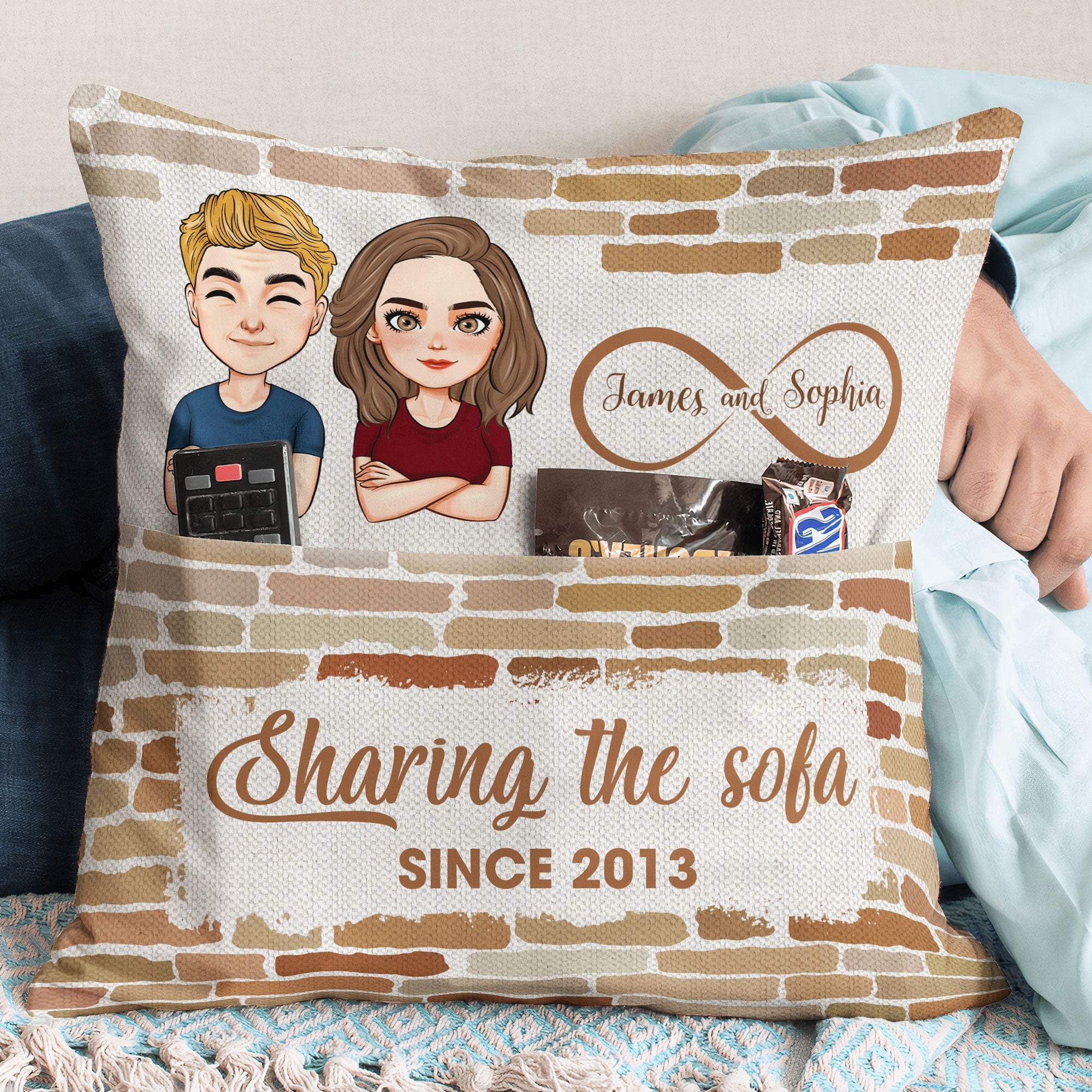 Sharing The Sofa Since - Personalized Pocket Pillow (Insert Included)