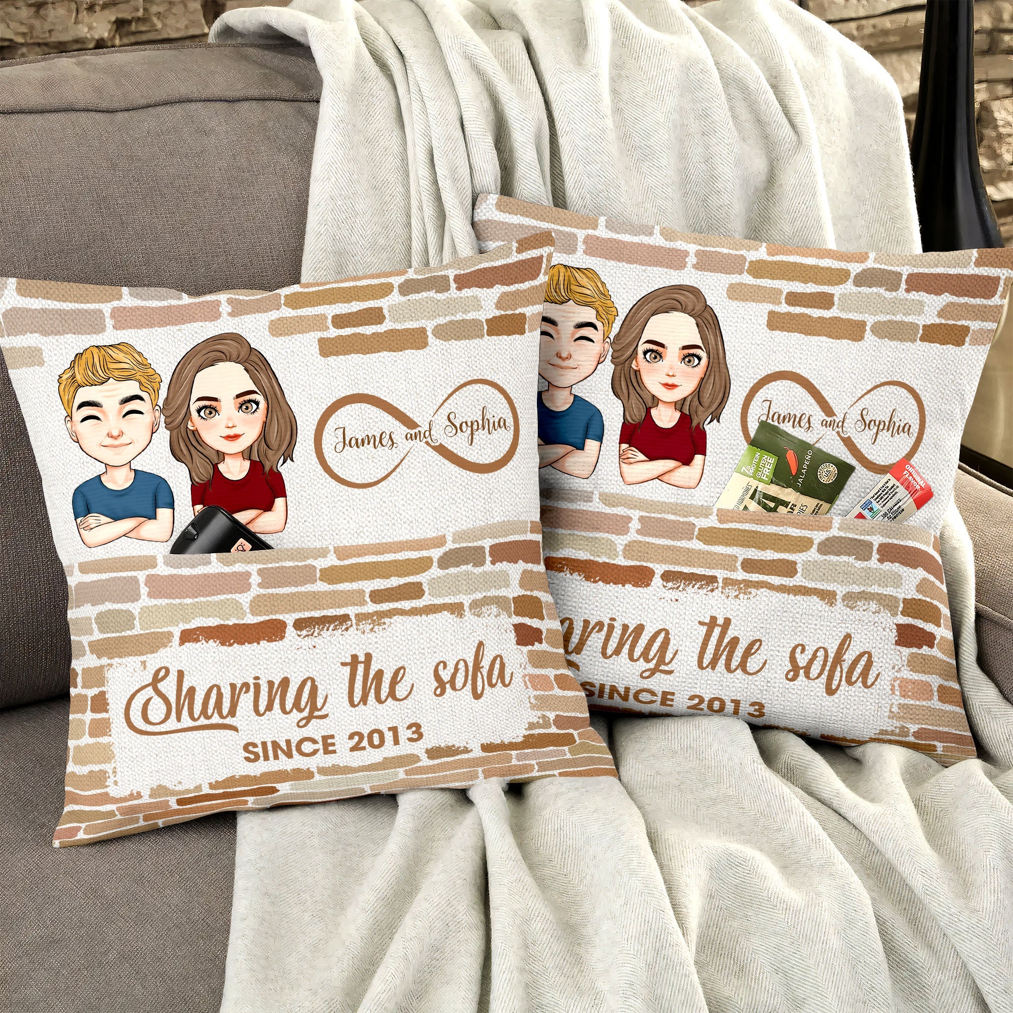 Sharing The Sofa Since - Personalized Pocket Pillow (Insert Included)