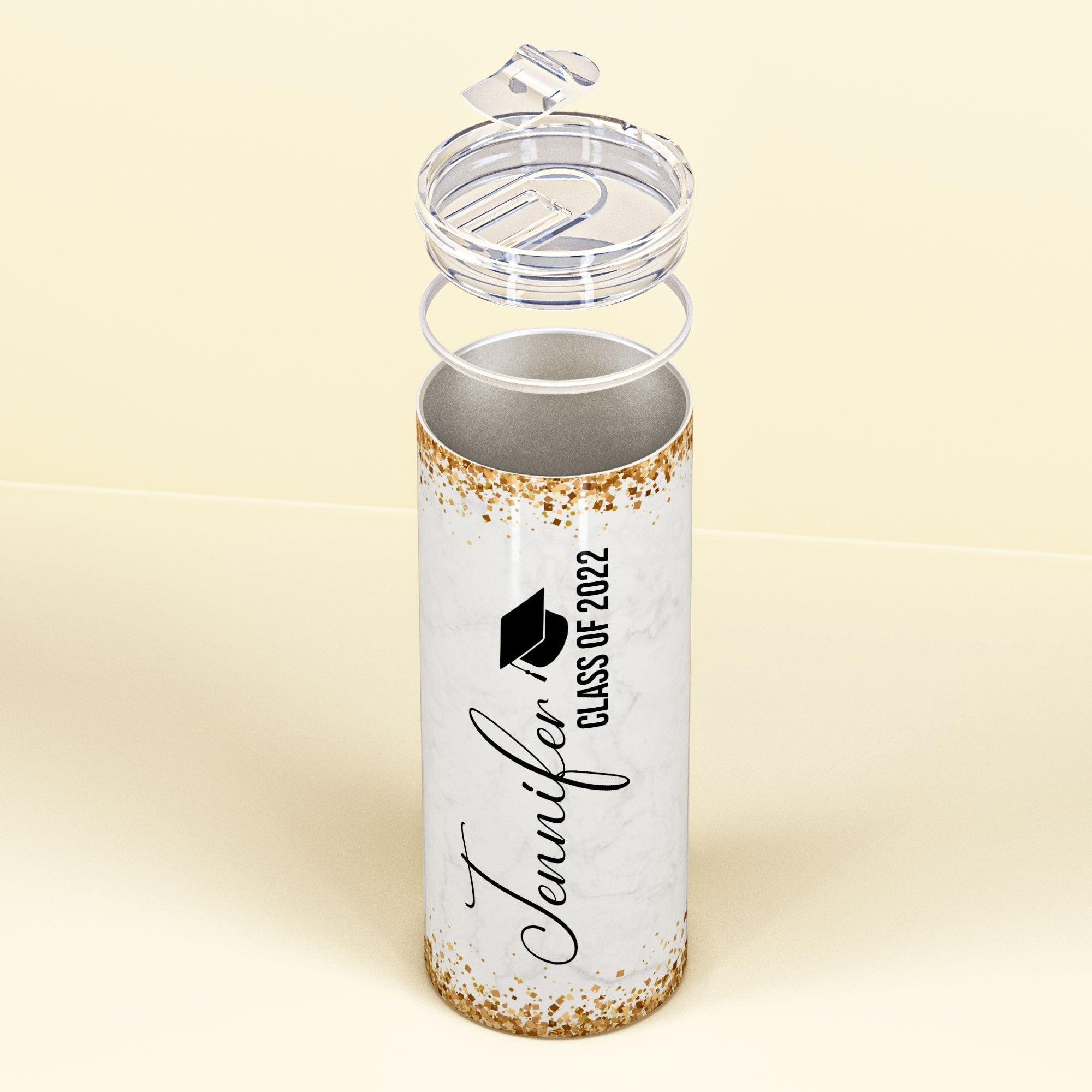 She Believed She Could - Personalized Skinny Tumbler - Birthday Gift Graduation Gift For Girl, Bestie, Sister, Daughter