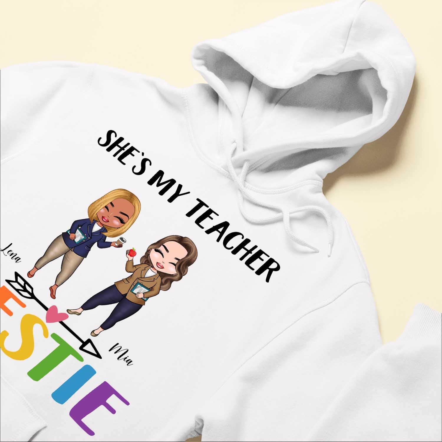 She's My Teacher Bestie - Personalized Shirt - Gift For Teacher Bestie