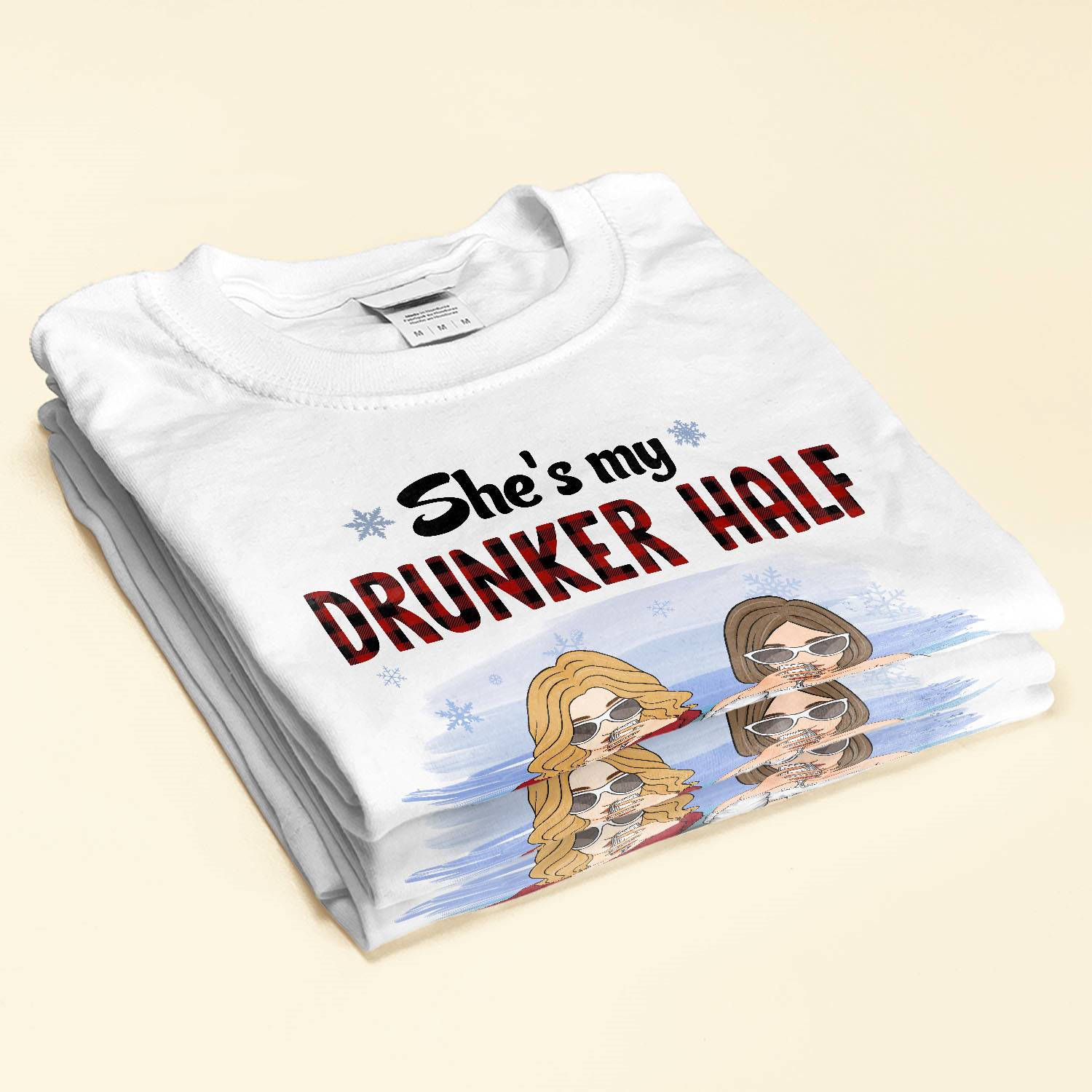 She's My Drunker Half - Personalized Shirt - Christmas Gift For Bestie