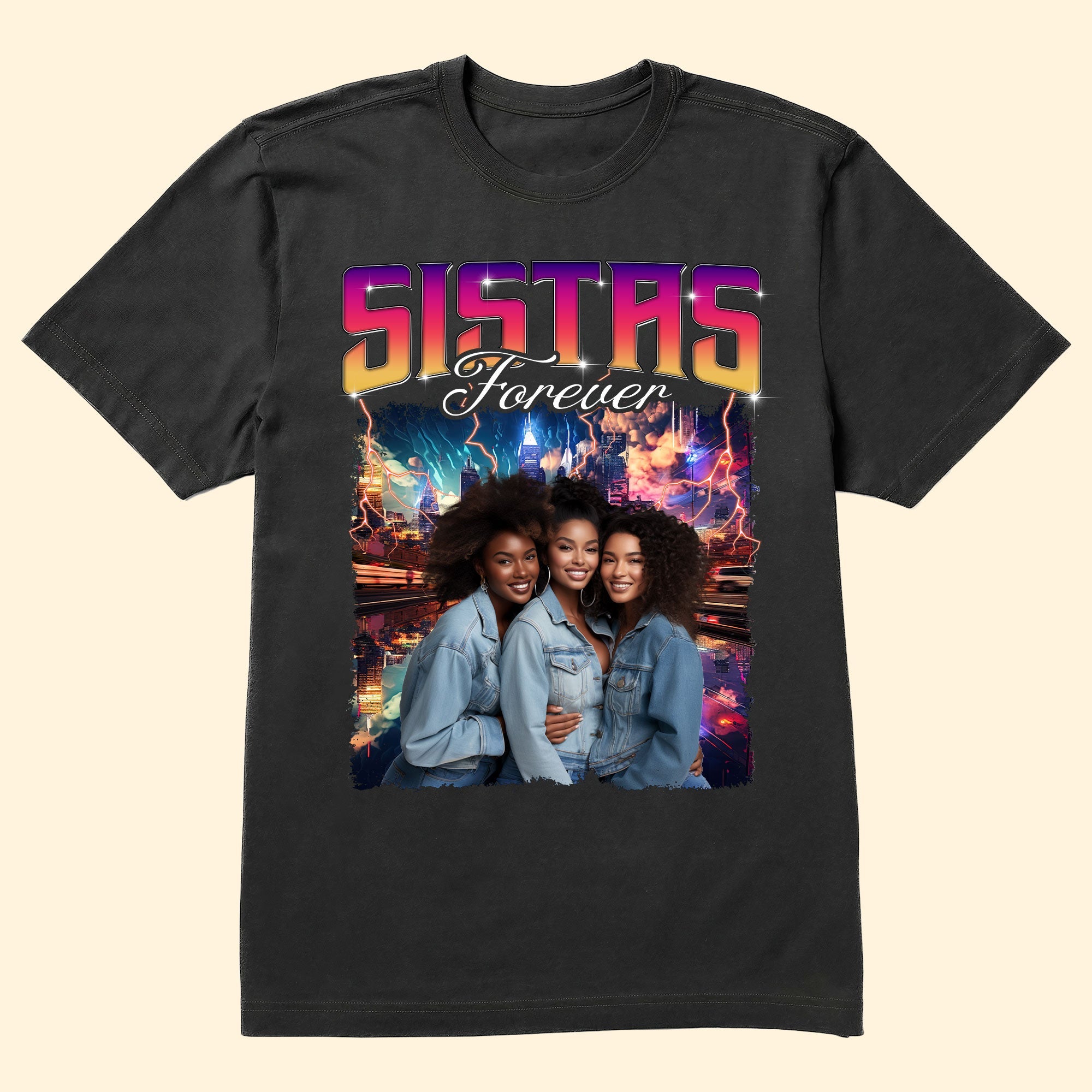 Sistas Bootleg Rap Style Custom Photo - Personalized Photo Shirt