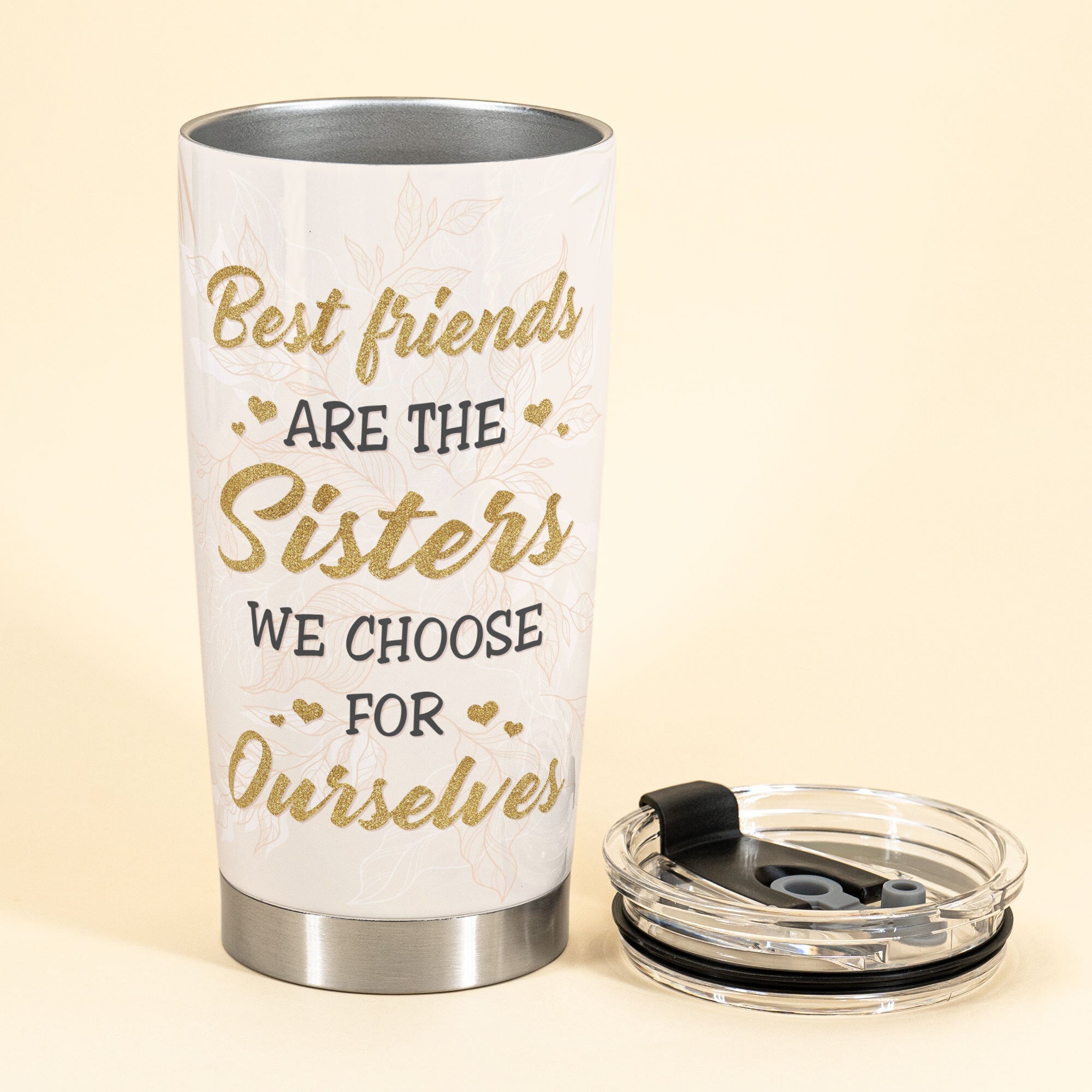 Sistas By Heart - Personalized Tumbler Cup - Birthday Gift For Sistas, Sisters, Besties, BFF