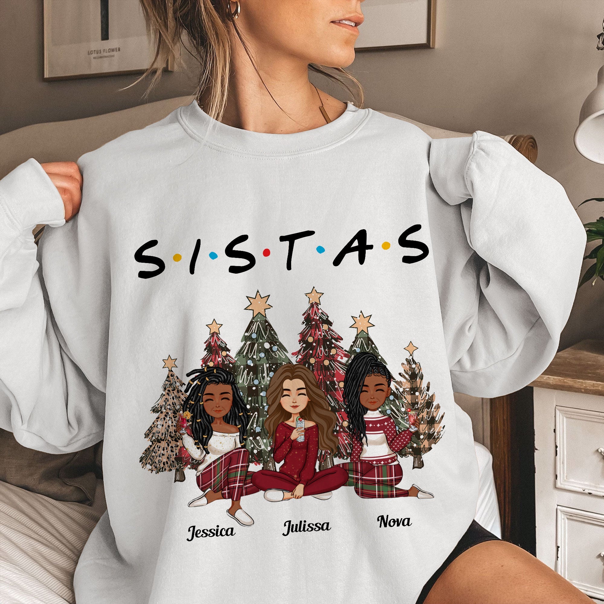  Sistas Forever Christmas Gift - Personalized Shirt