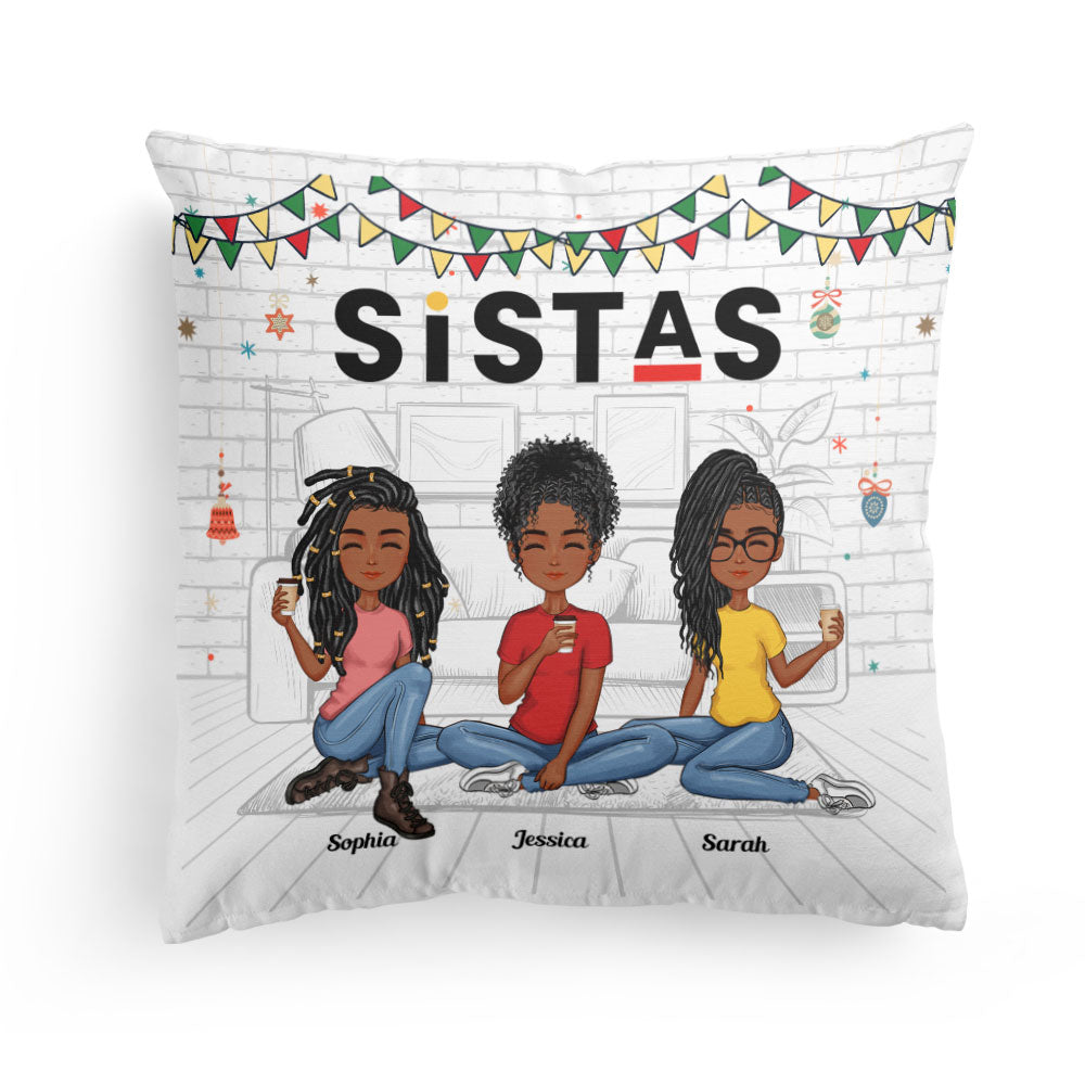 Sistas Forver - Personalized Pillow (Insert Included) - Birthday Gifts For Black Women, Daughter, Sistas