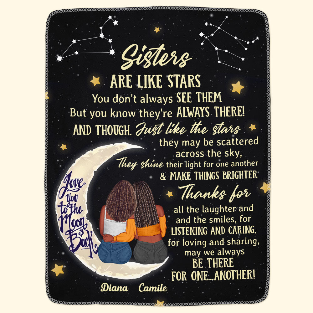 Sisters Are Like Stars - Personalized Sister Blanket