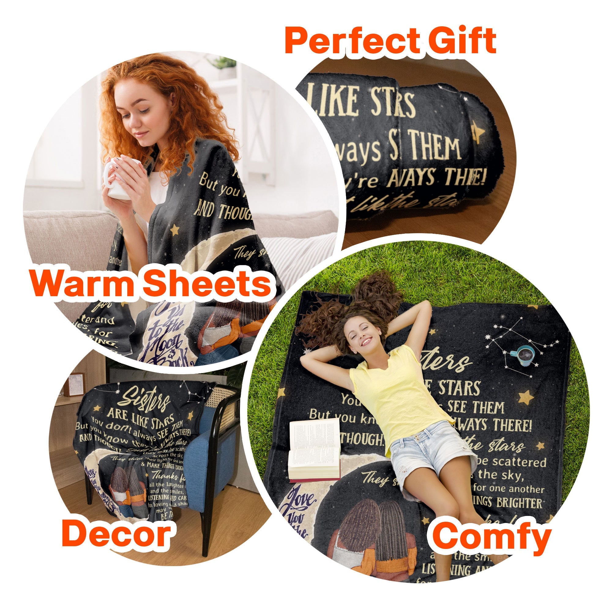 Sisters Are Like Stars - Personalized Sister Blanket