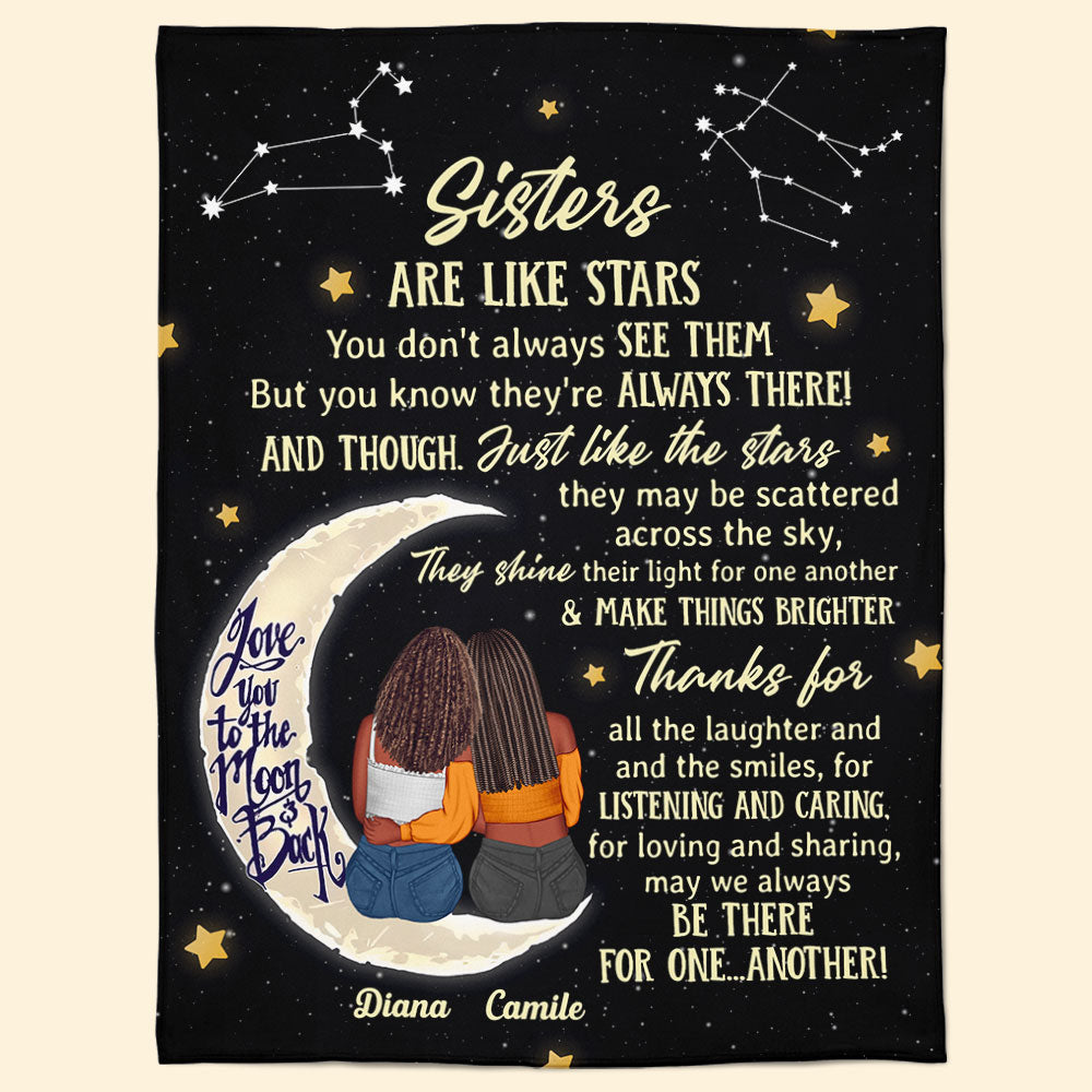 Sisters Are Like Stars - Personalized Sister Blanket