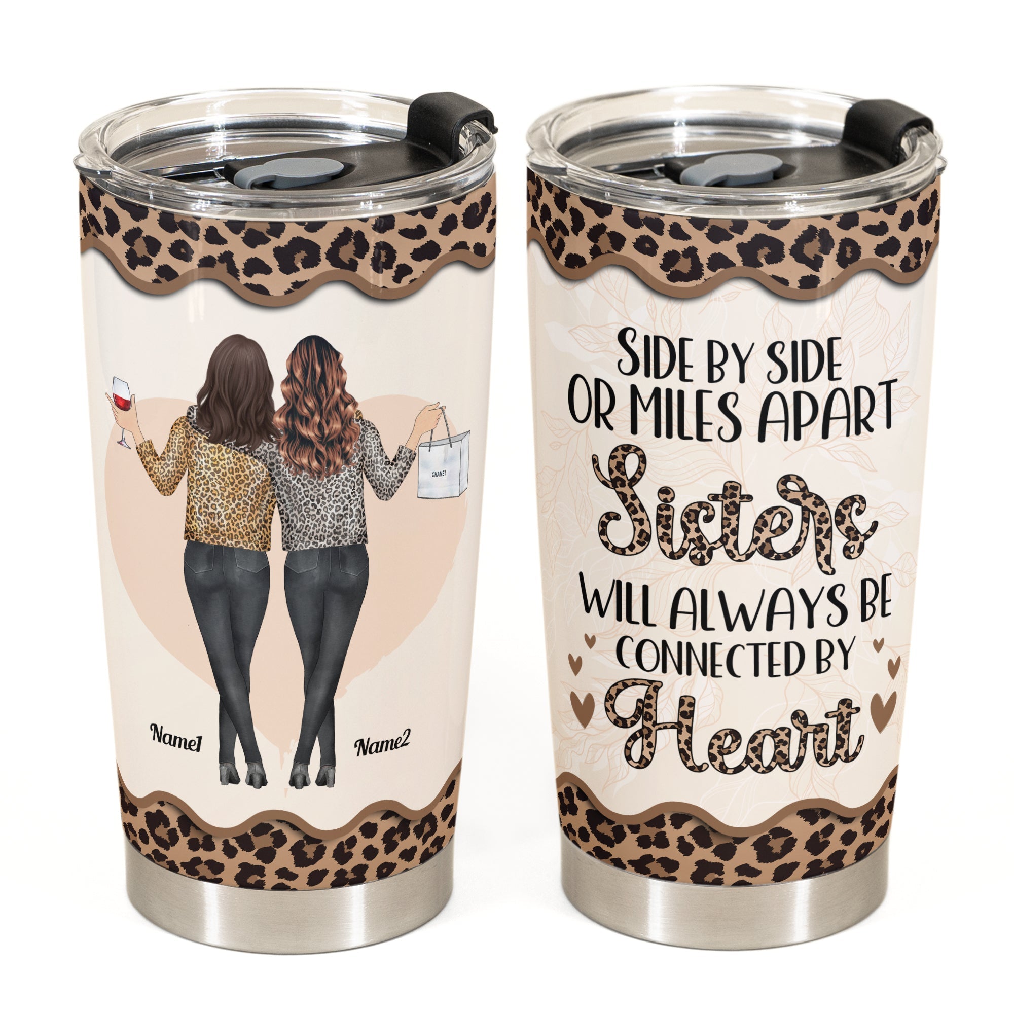 Sisters Forever - Personalized Tumbler Cup - Birthday Gift For Sisters, Sistas