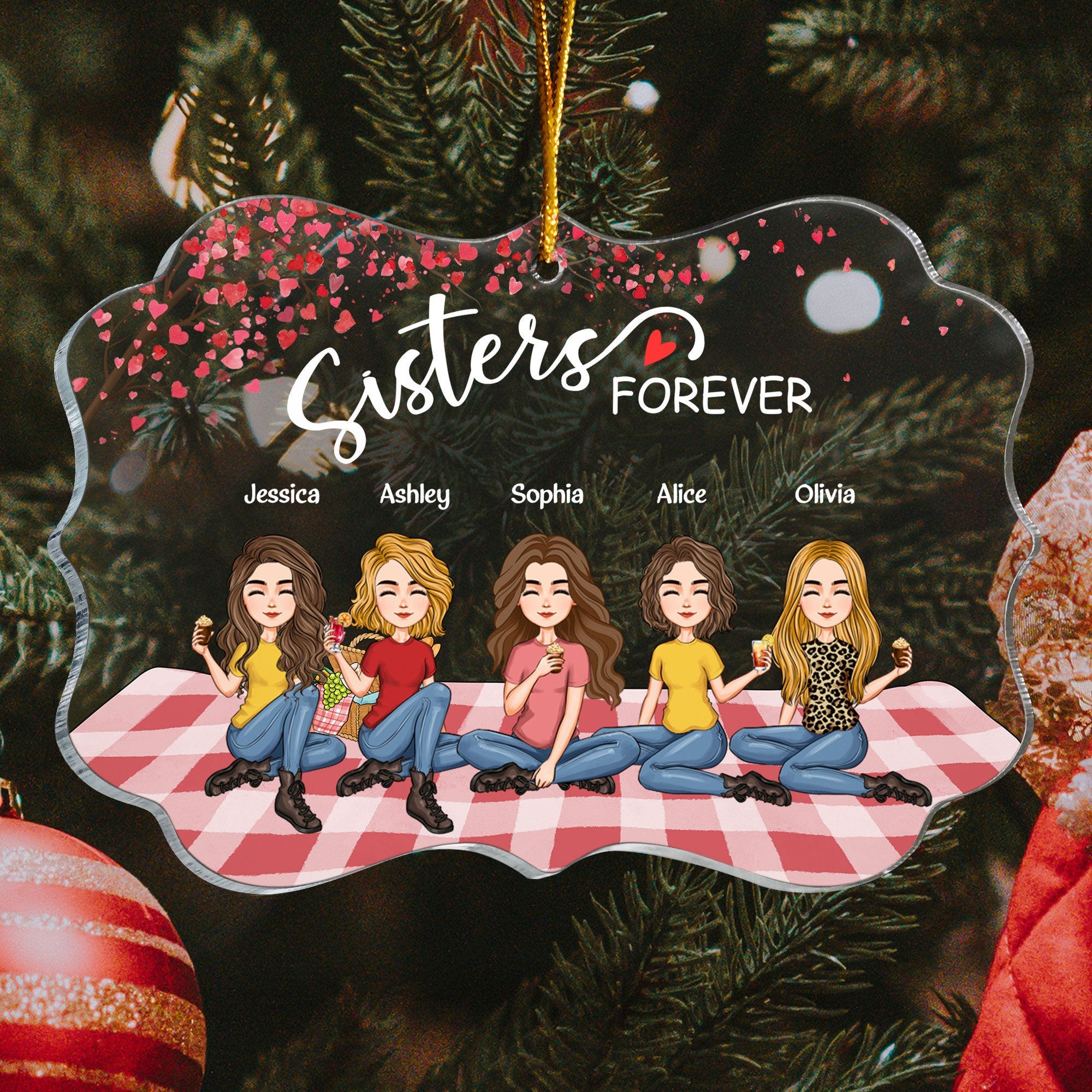 Sisters Forever 2 - Limited Version - Personalized Acrylic Ornament