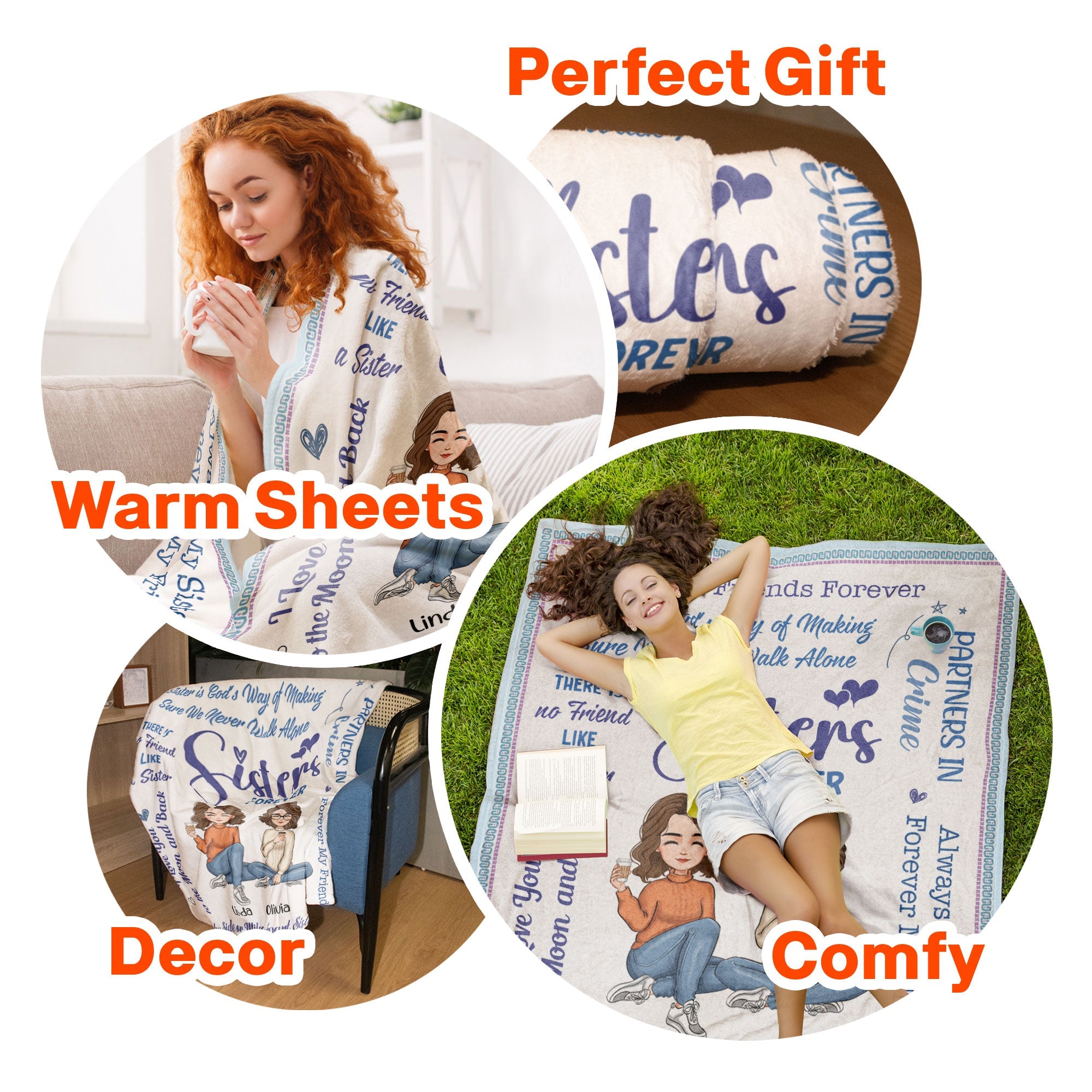 Sisters Forever - Personalized Sister Blanket