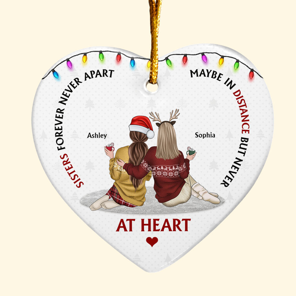 Sisters Never Apart - Personalized Ceramic Ornament