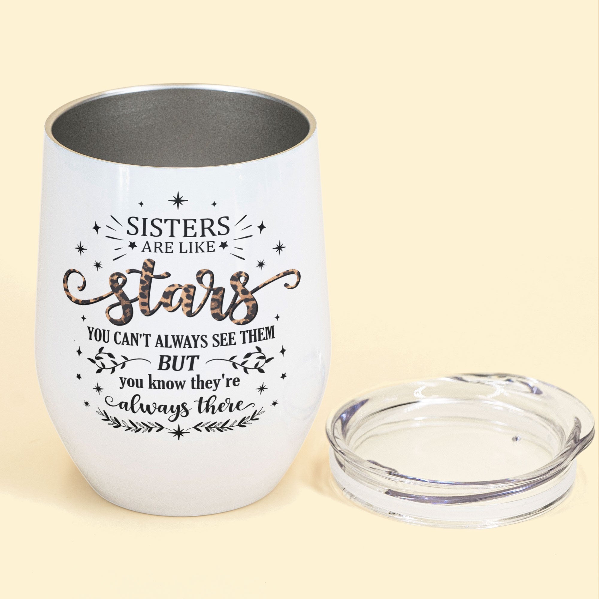 Sisters, Sistas Are Like Stars - Personalized Wine Tumbler - Birthday Gift For Sisters, Soul Sisters, Sistas