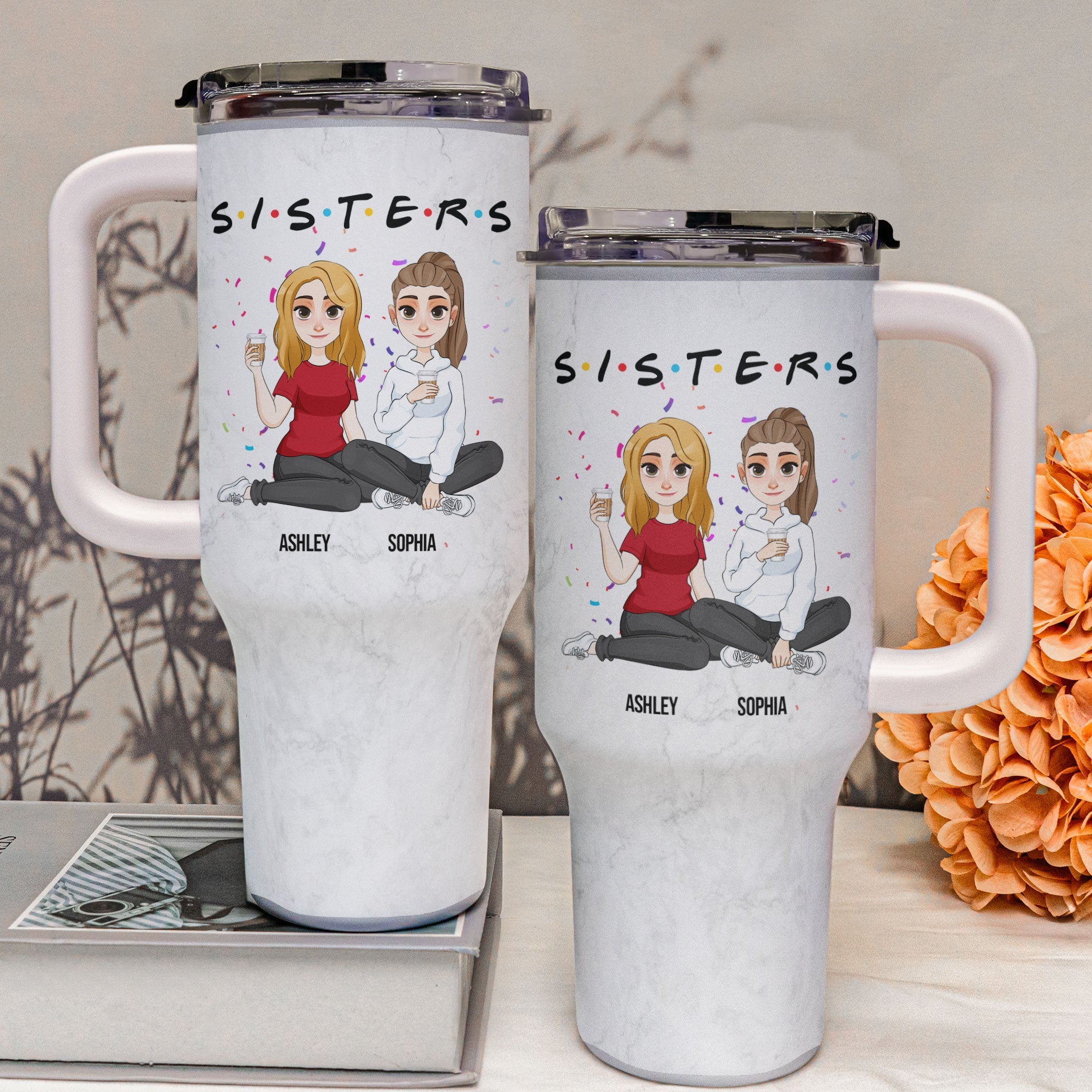 Sisters - Version 3 - Personalized 40oz Tumbler With Straw