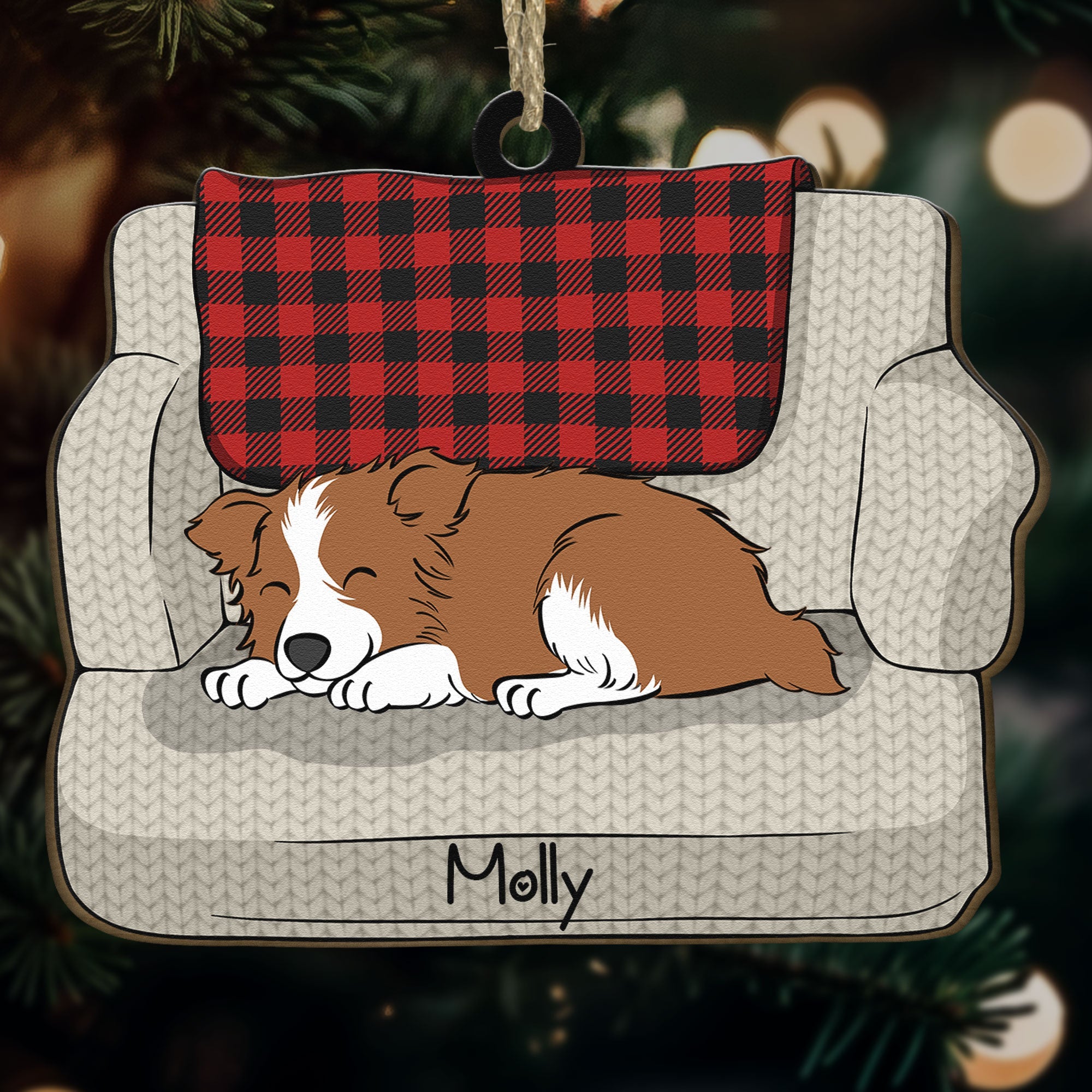 Sleeping Dogs - Personalized Wooden Ornament