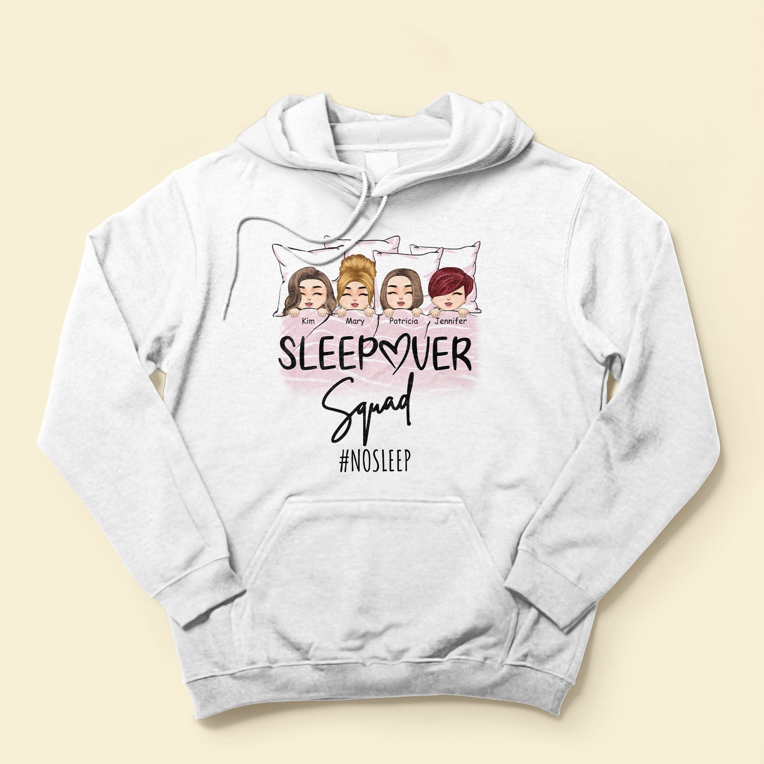 Sleepover Squad - Personalized Shirt - Birthday, Anniversary  Gift For Group Of Friends, Slumber Party