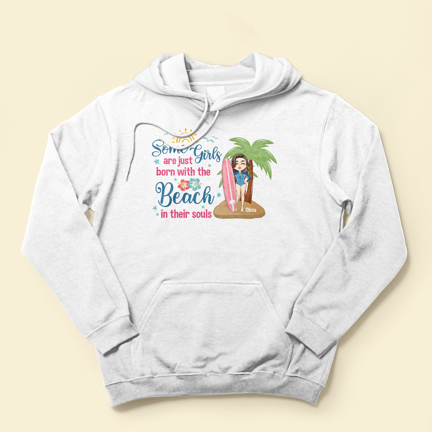 Some Girls Are Just Born With The Beach In Their Souls - Personalized Shirt - Summer, Birthday Gift For Surfing Lovers, Surfers, Girl Friends