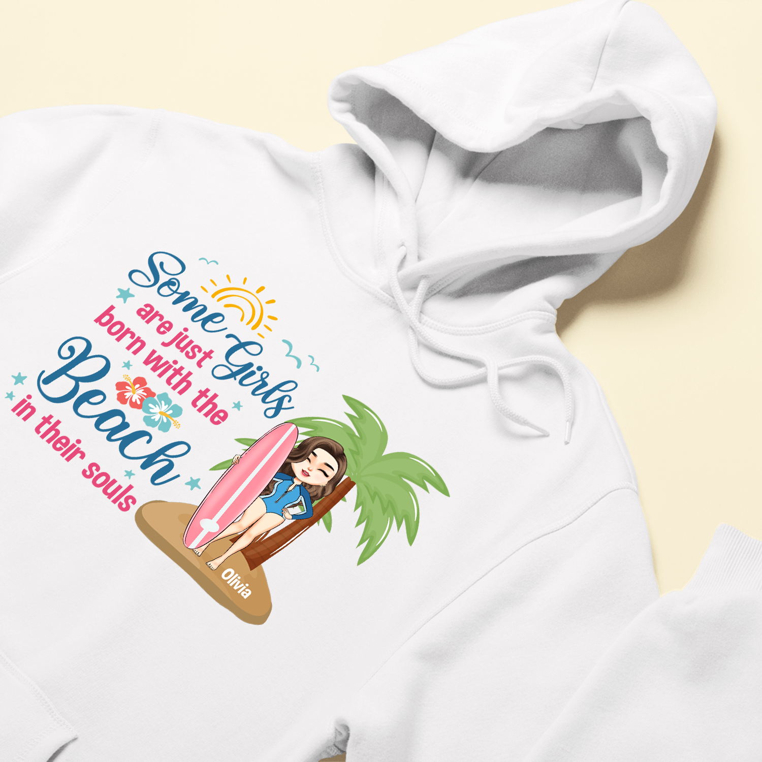 Some Girls Are Just Born With The Beach In Their Souls - Personalized Shirt - Summer, Birthday Gift For Surfing Lovers, Surfers, Girl Friends