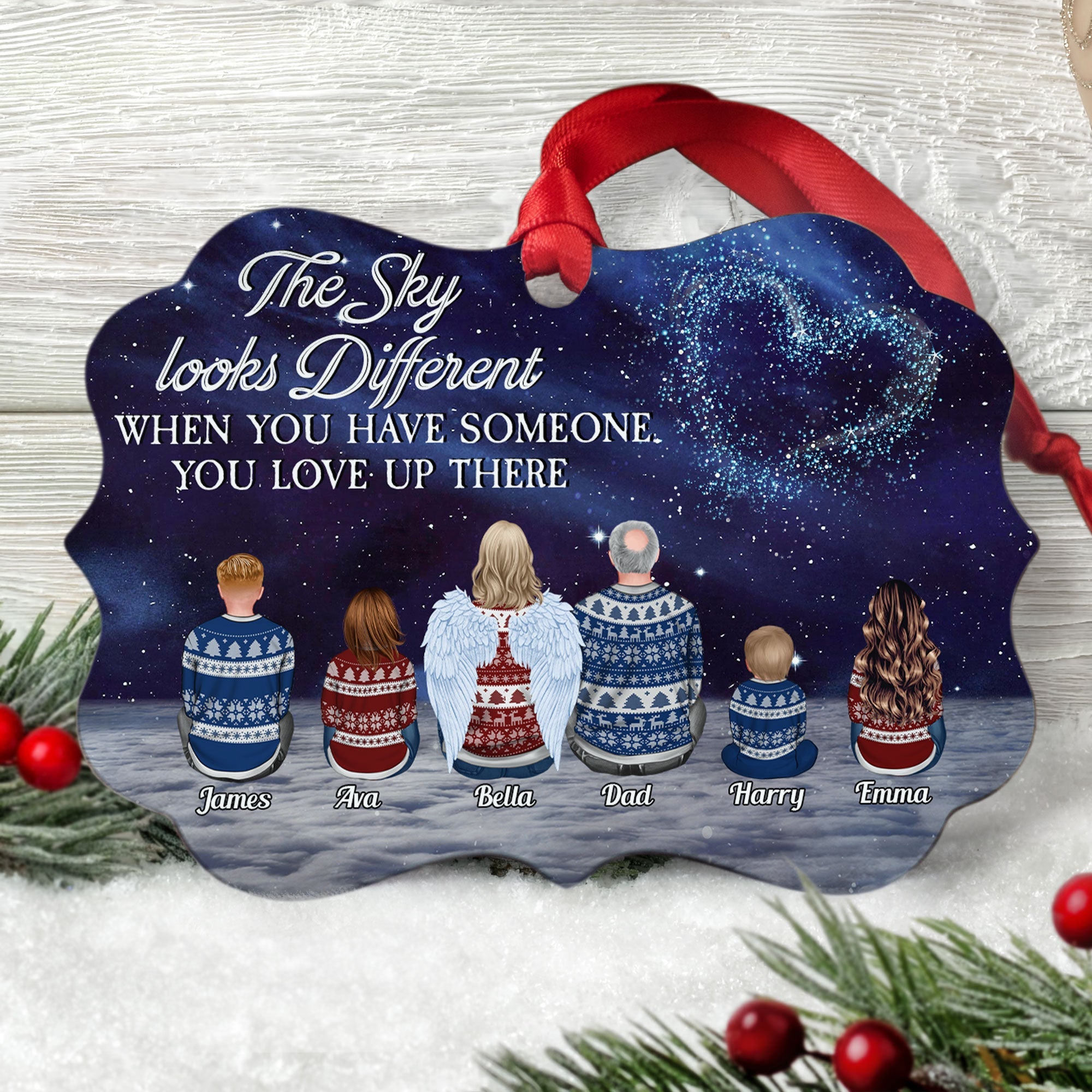 Someone You Love Up There - Personalized Aluminum Ornament