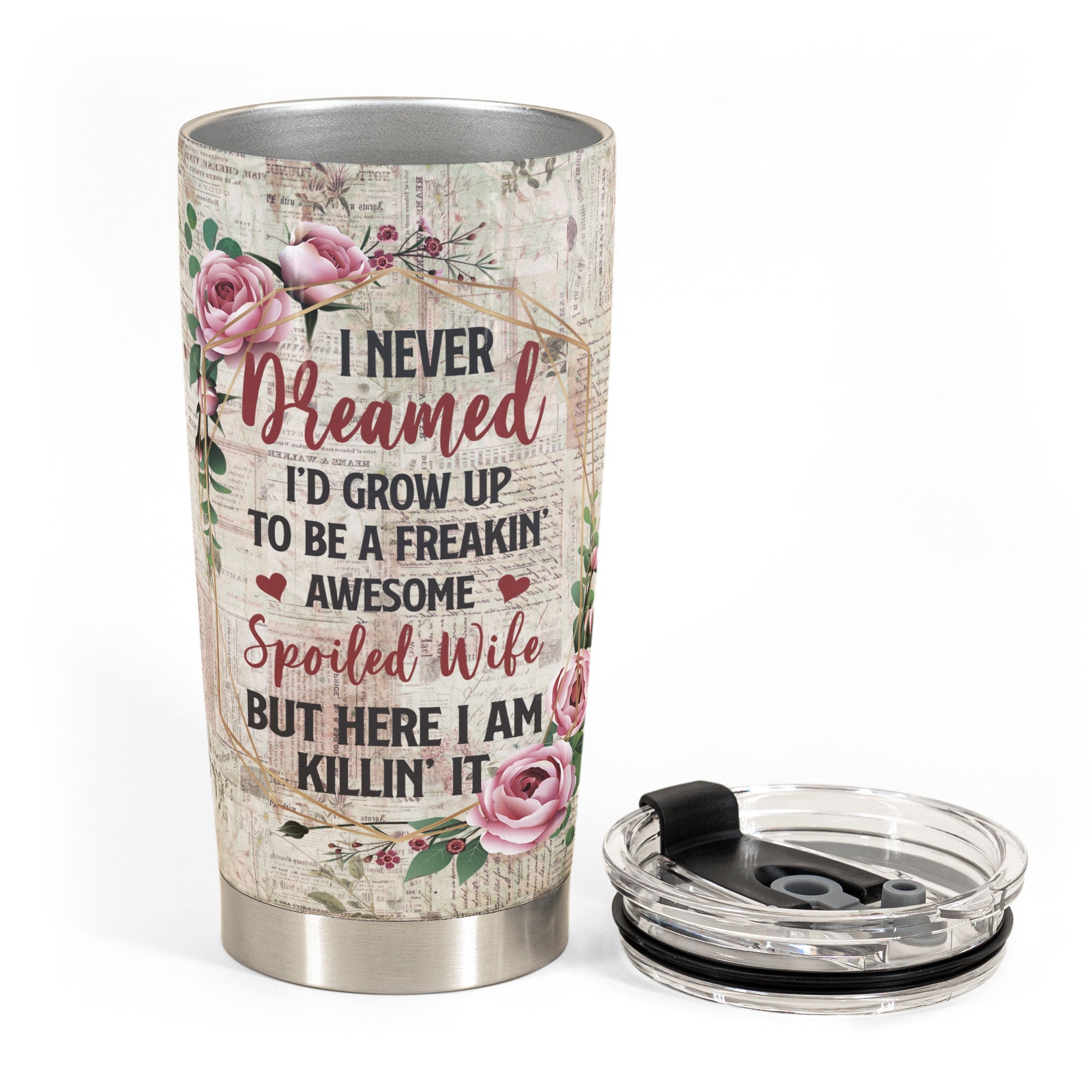 Spoiled Wife - Personalized Tumbler Cup - Valentine's Day, Birthday Gift For Wife