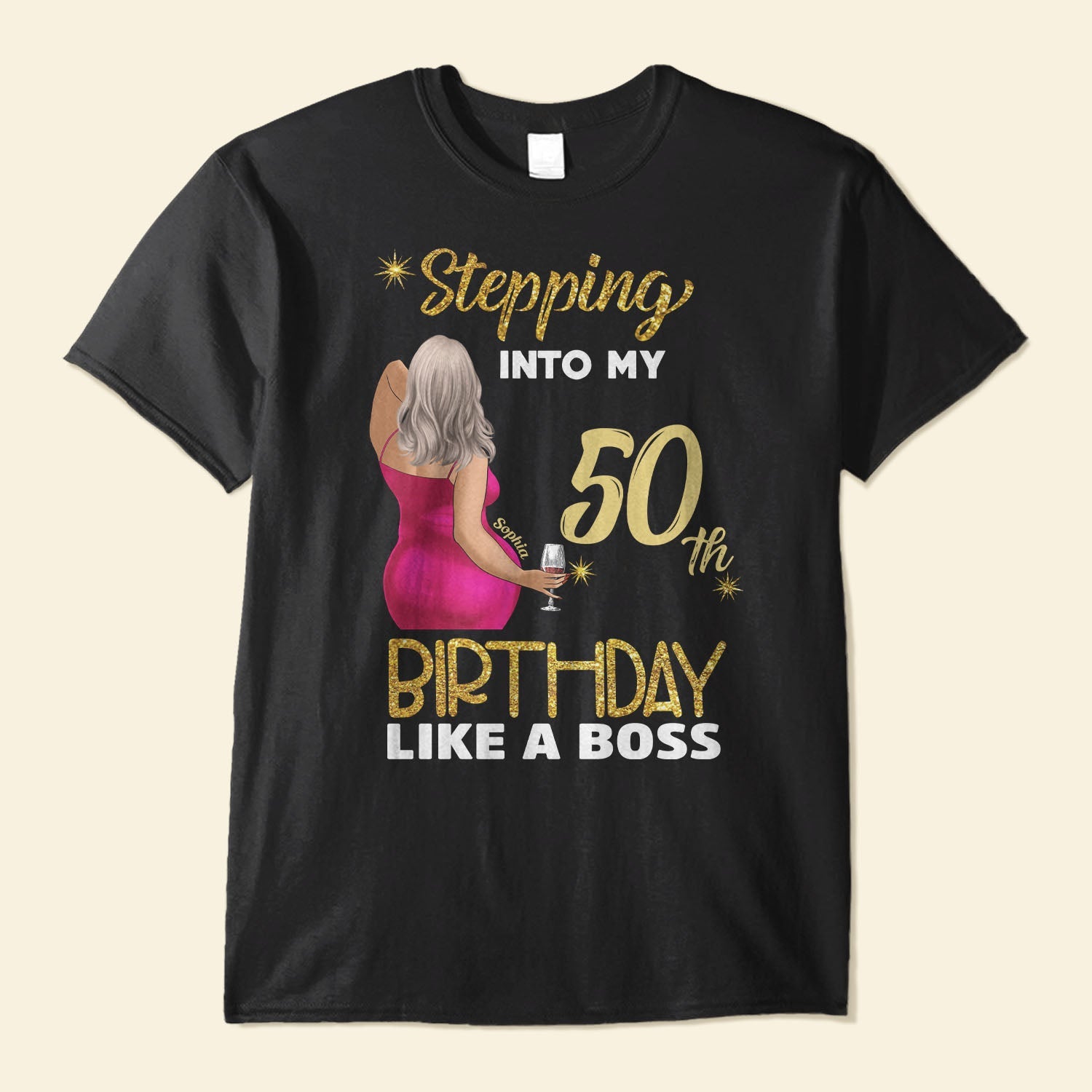 Stepping In To 50th Birthday Like A Boss - Personalized Shirt - Birthday Gift For Family And Friends