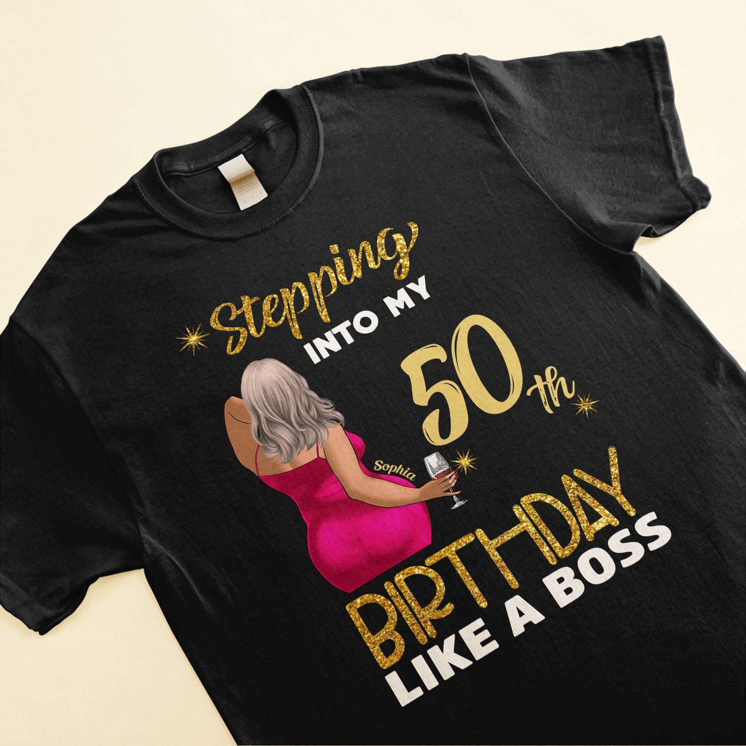 Stepping In To 50th Birthday Like A Boss - Personalized Shirt - Birthday Gift For Family And Friends