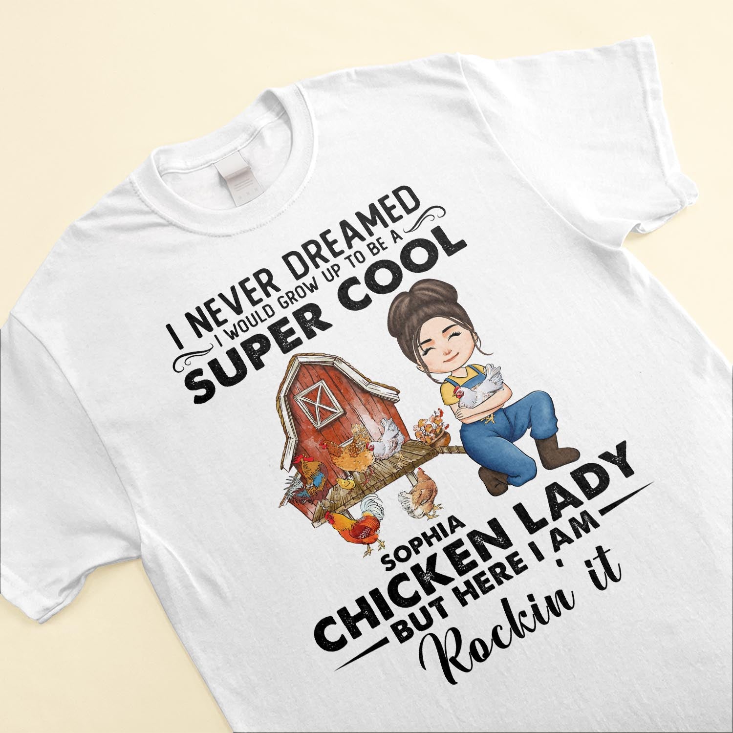 Super Cool Chicken Lady - Personalized Shirt - Birthday, Mother's Day Gift For Her, Girl, Woman , Chicken Lady