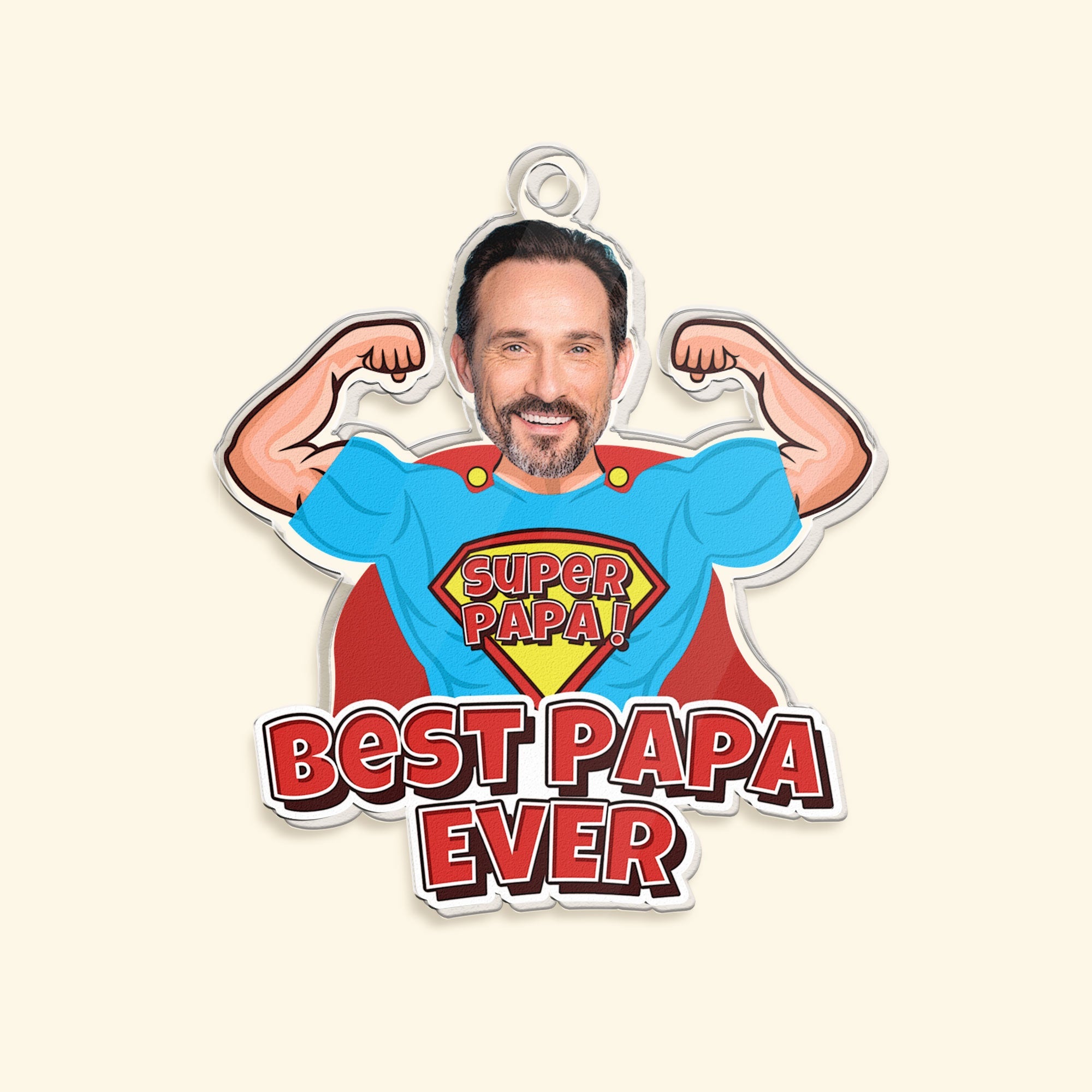 Super Dad For Best Dad Ever - Personalized Acrylic Photo Keychain