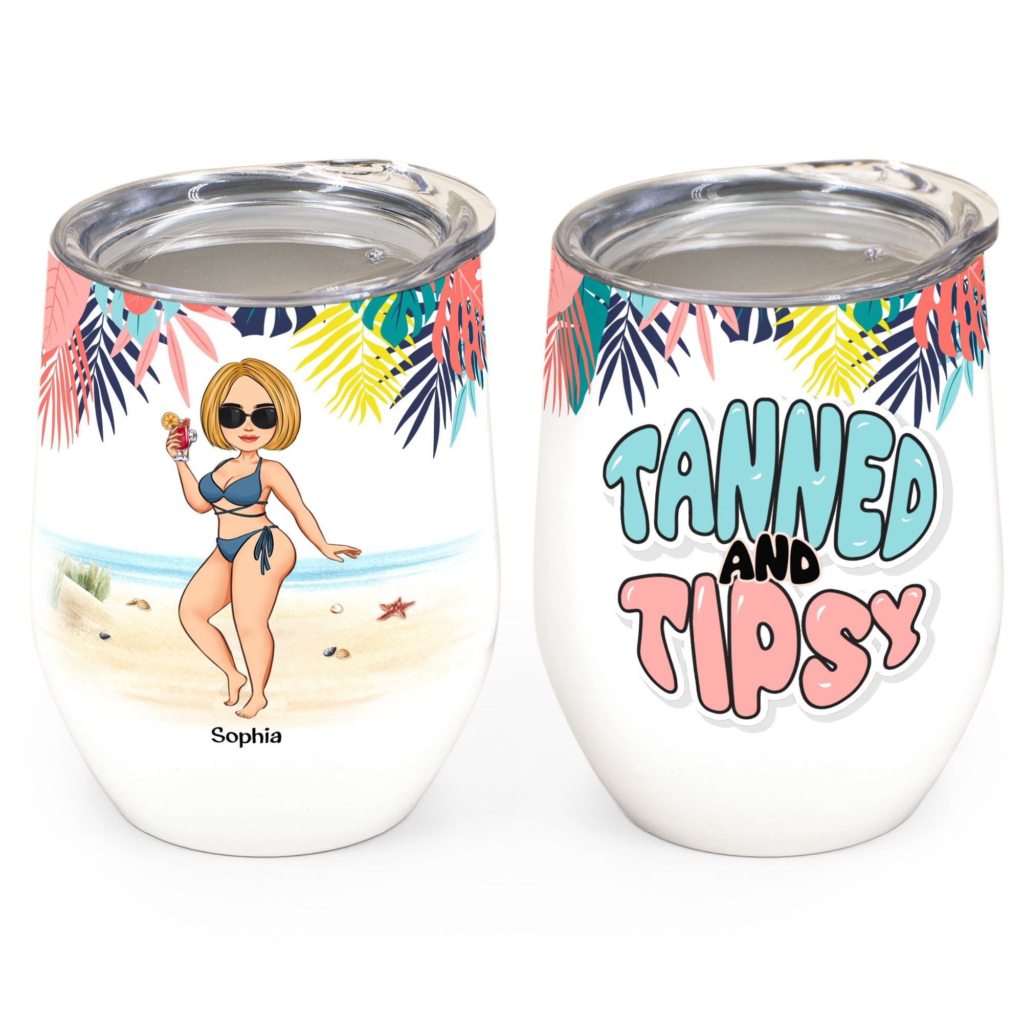 Tanned & Tipsy - Personalized Wine Tumbler