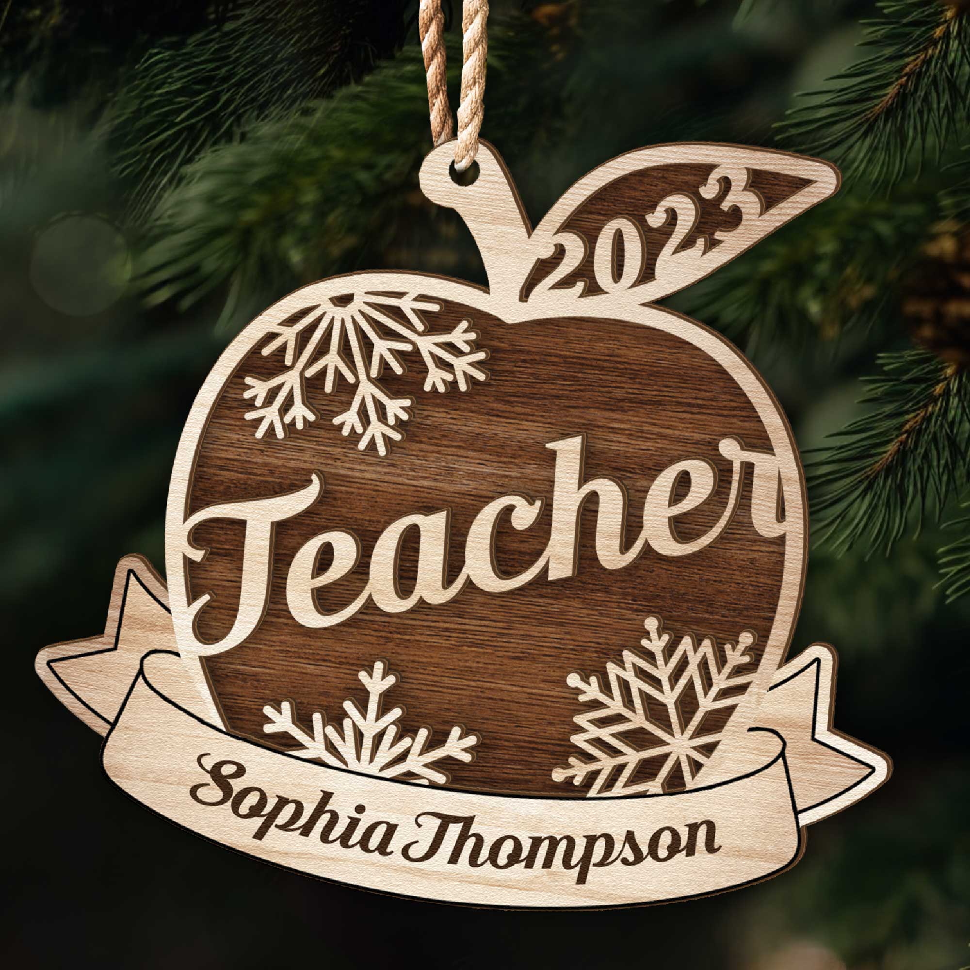 Teacher Appreciation - Personalized Wooden Ornament