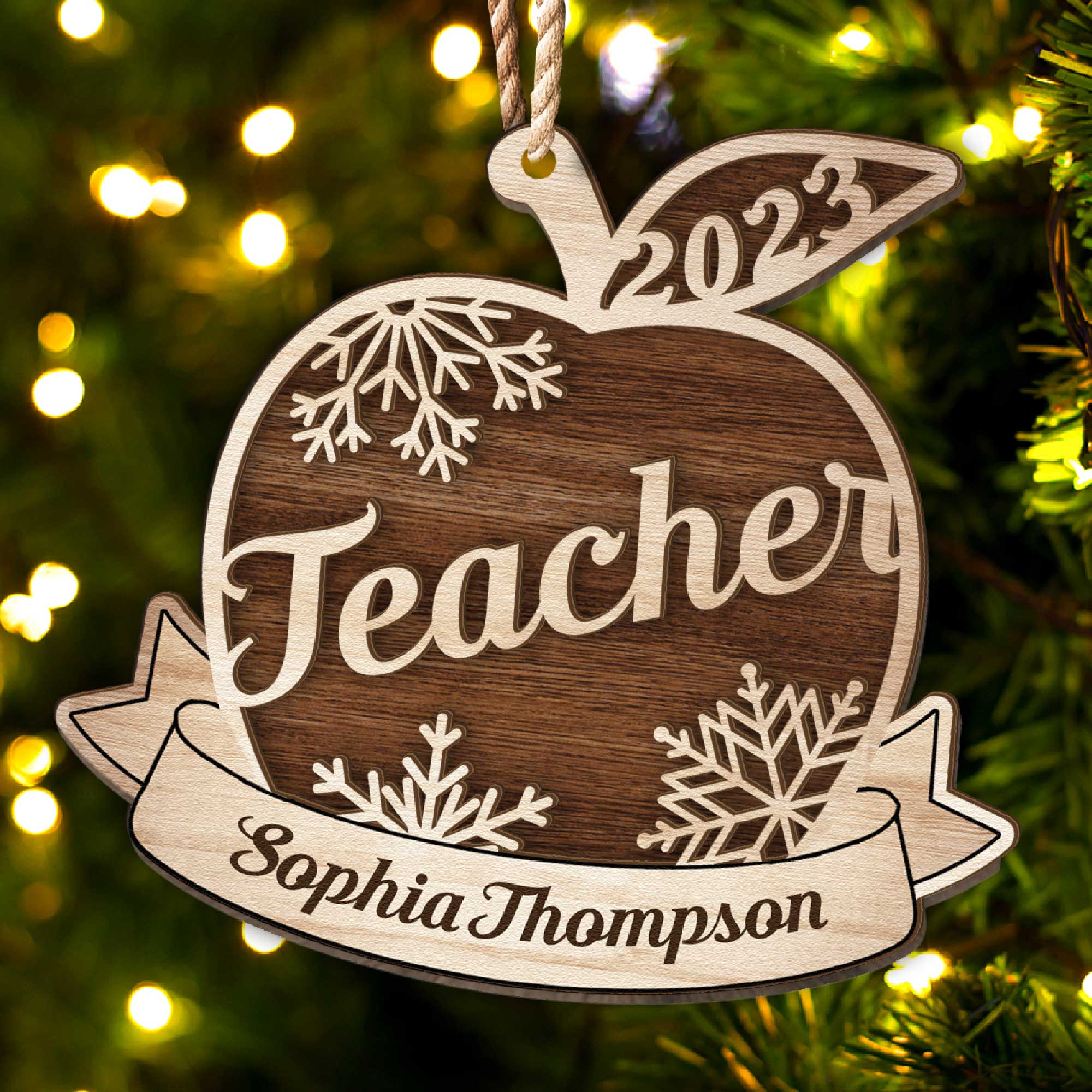 Teacher Appreciation - Personalized Wooden Ornament