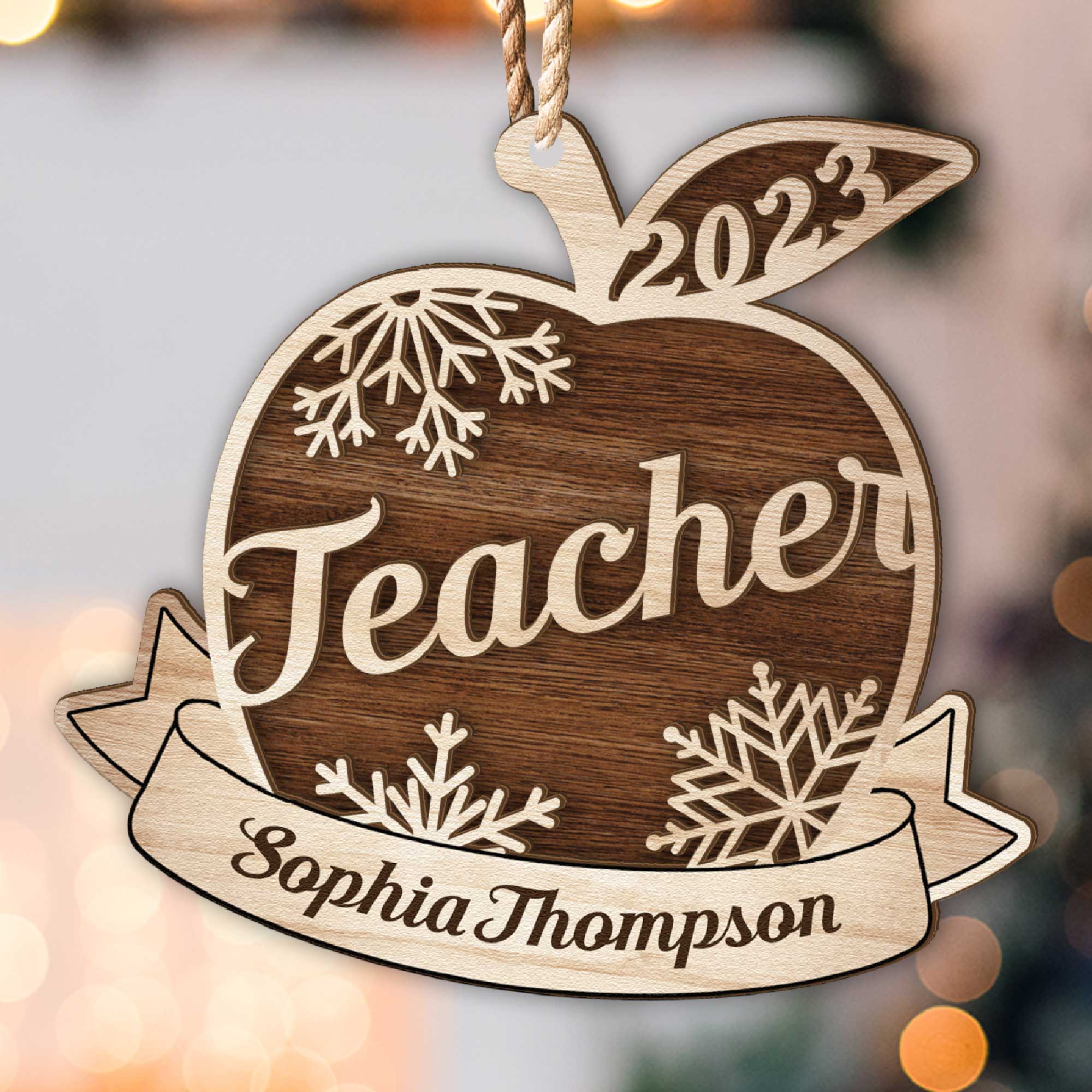 Teacher Appreciation - Personalized Wooden Ornament