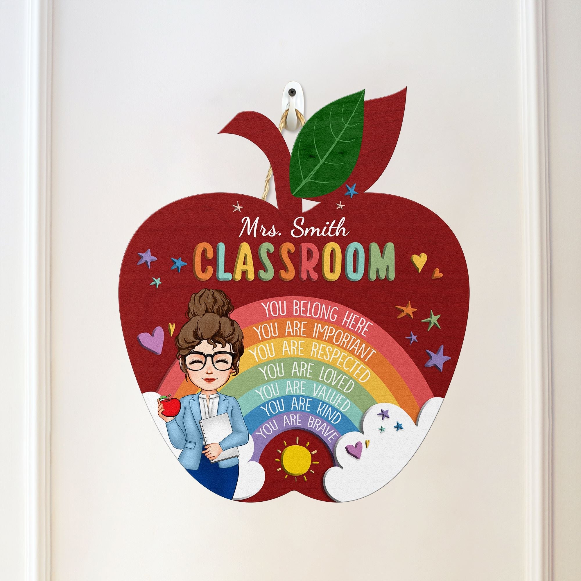 Teacher Classroom You Are Respected - Personalized Custom Shaped Wood Sign