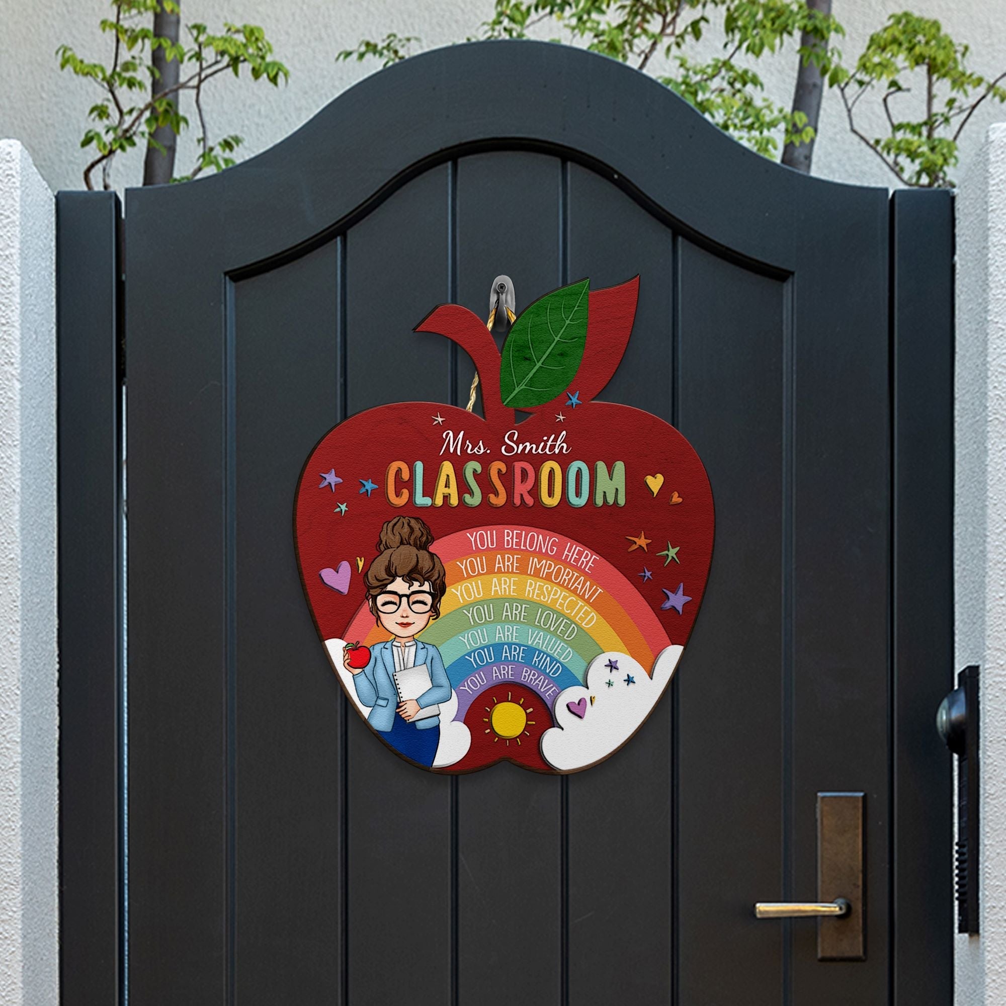 Teacher Classroom You Are Respected - Personalized Custom Shaped Wood Sign