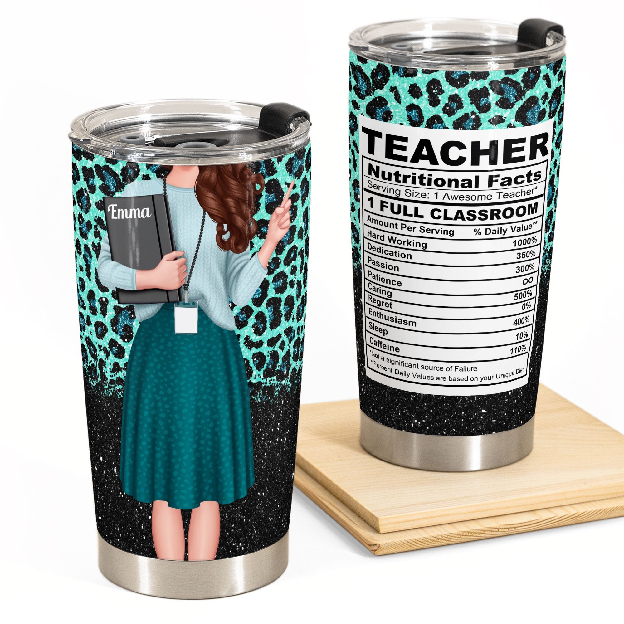 Teacher Nutrition Facts New - Personalized Tumbler Cup