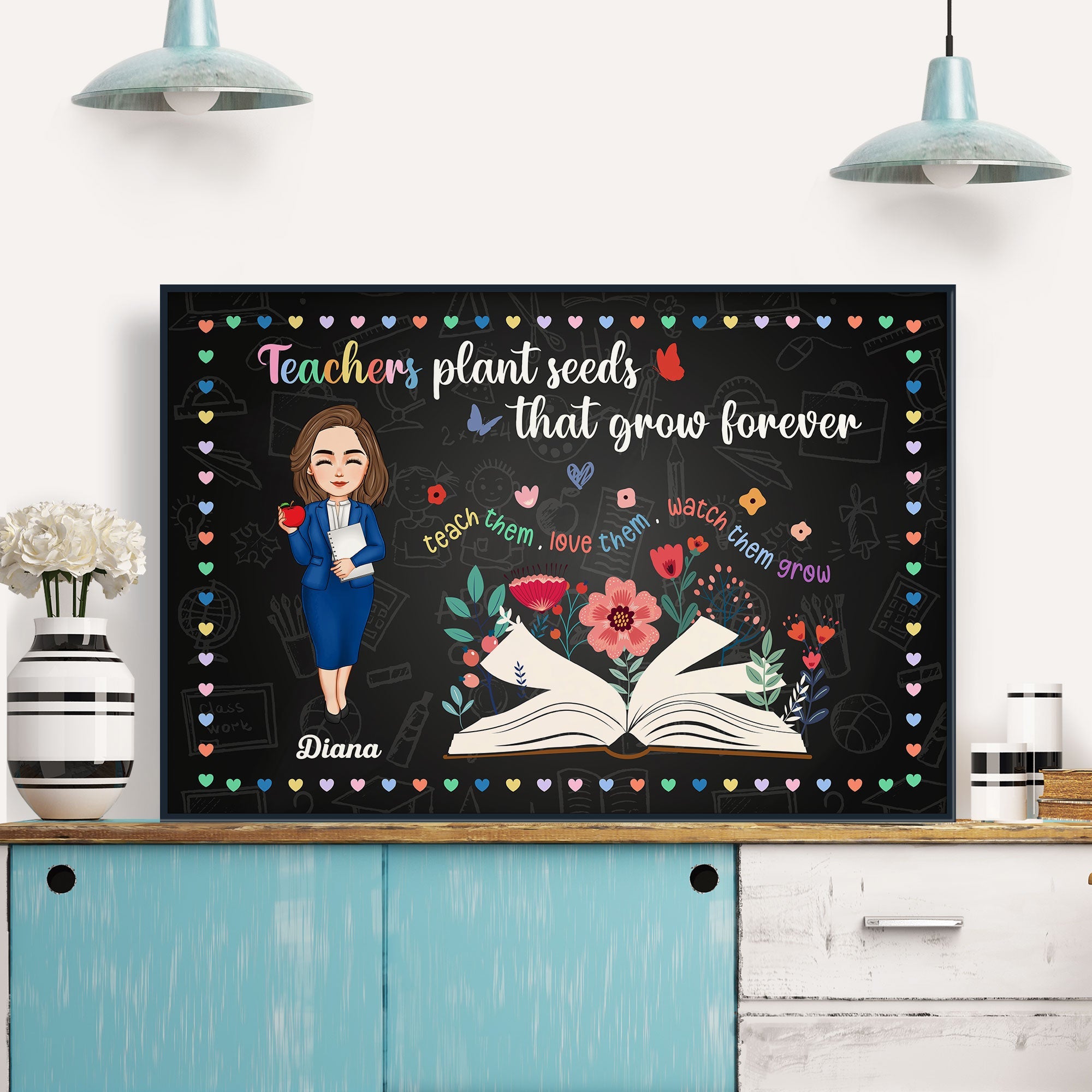 Teachers Plant Seeds That Grow Forever - Personalized Poster/Wrapped Canvas