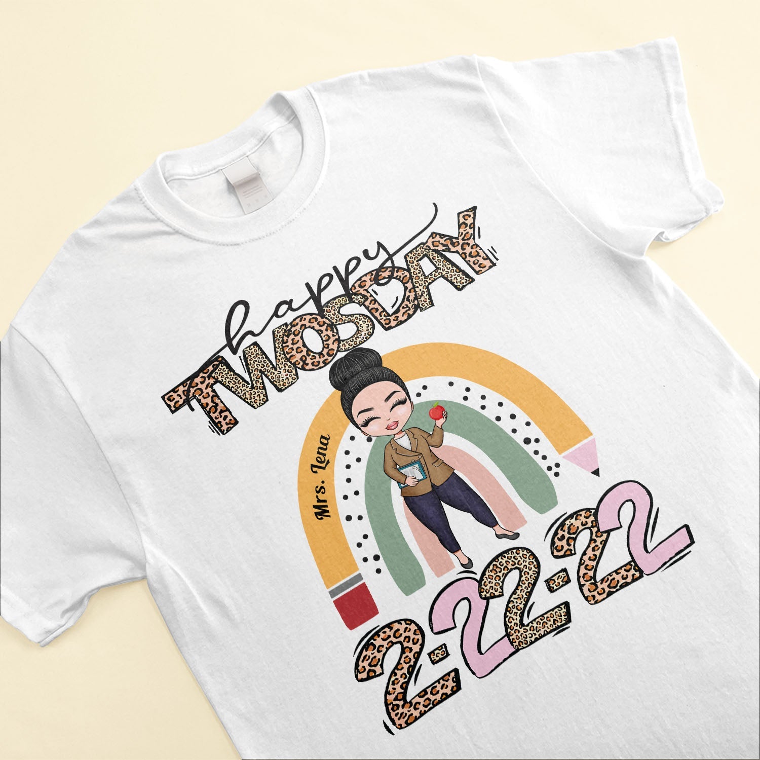 Teaching On A Twosday - Personalized Shirt - Anniversary, Funny Gift For Teachers