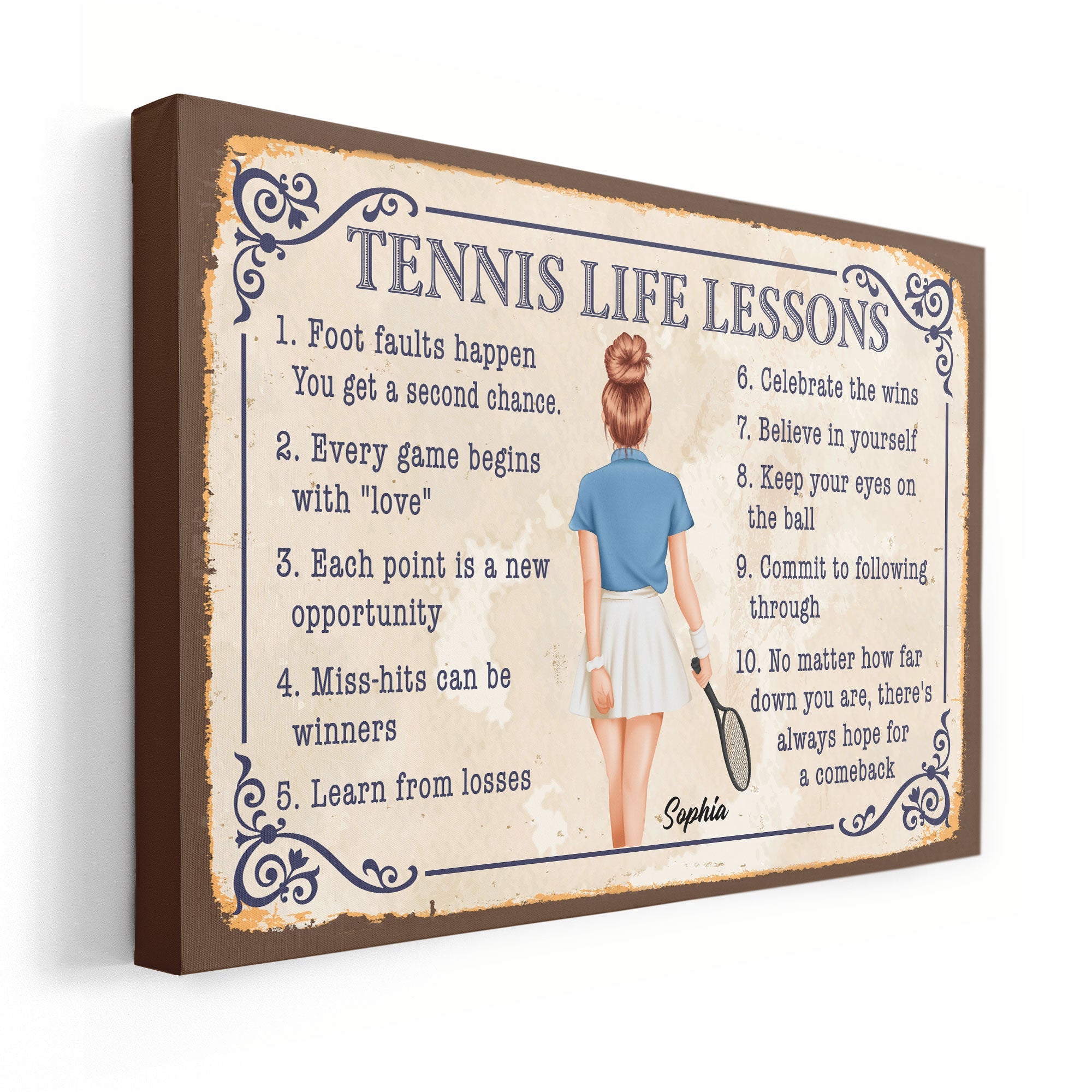 Tennis Life Lesson - Personalized Poster/Wrapped Canvas - Birthday Gift For Tennis Girls, Tennis Lovers