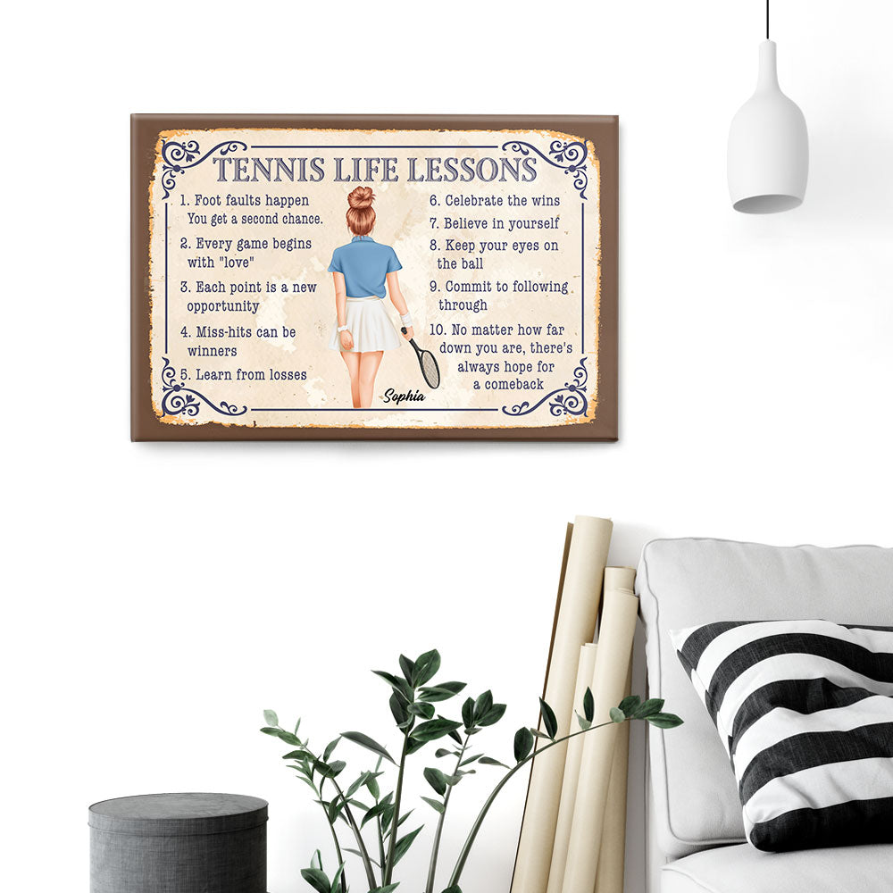 Tennis Life Lesson - Personalized Poster/Wrapped Canvas - Birthday Gift For Tennis Girls, Tennis Lovers