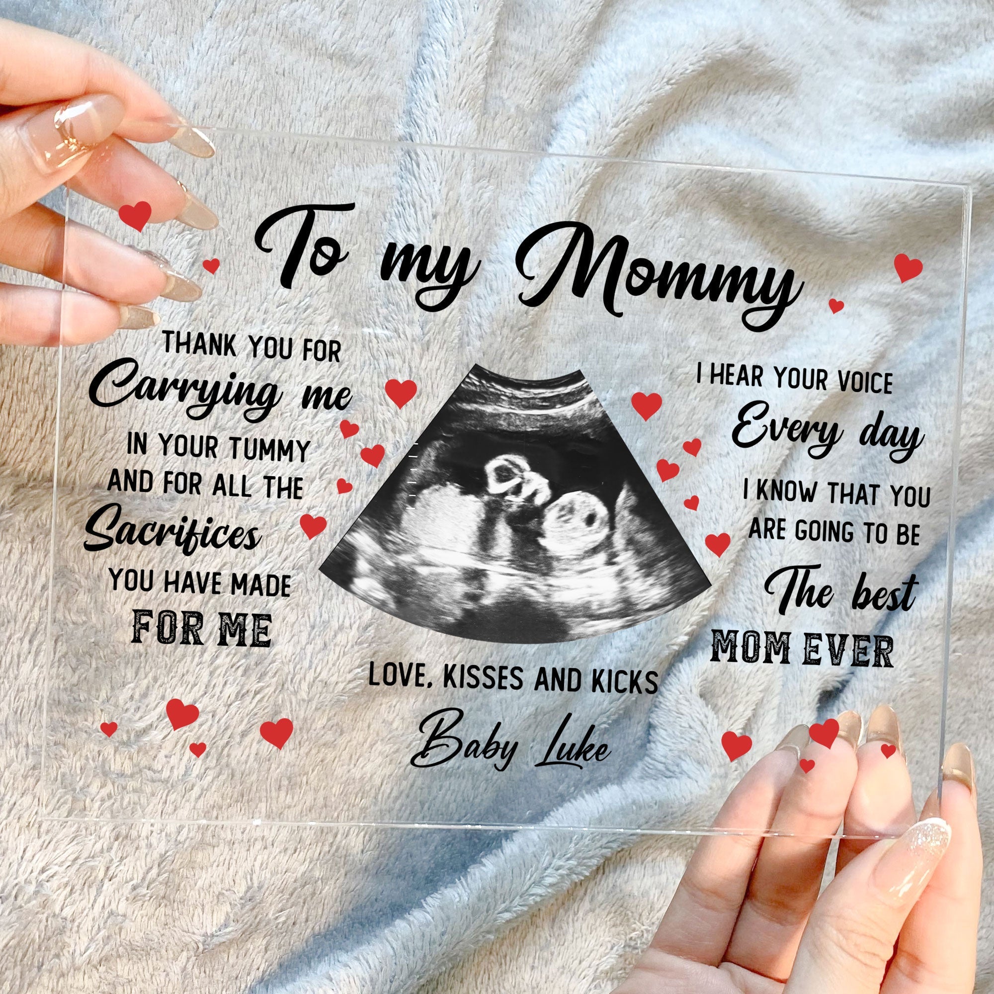 Thank You For Carrying Me In Your Tummy - Personalized Acrylic Photo Plaque