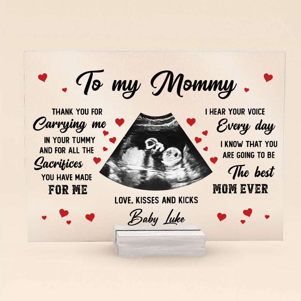 Thank You For Carrying Me In Your Tummy - Personalized Acrylic Photo Plaque