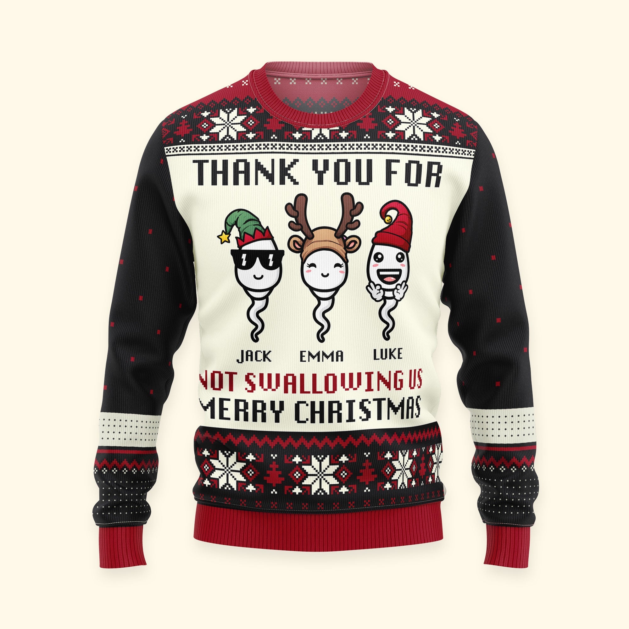 Thank You For Not Swallowing Us - Personalized Ugly Sweater