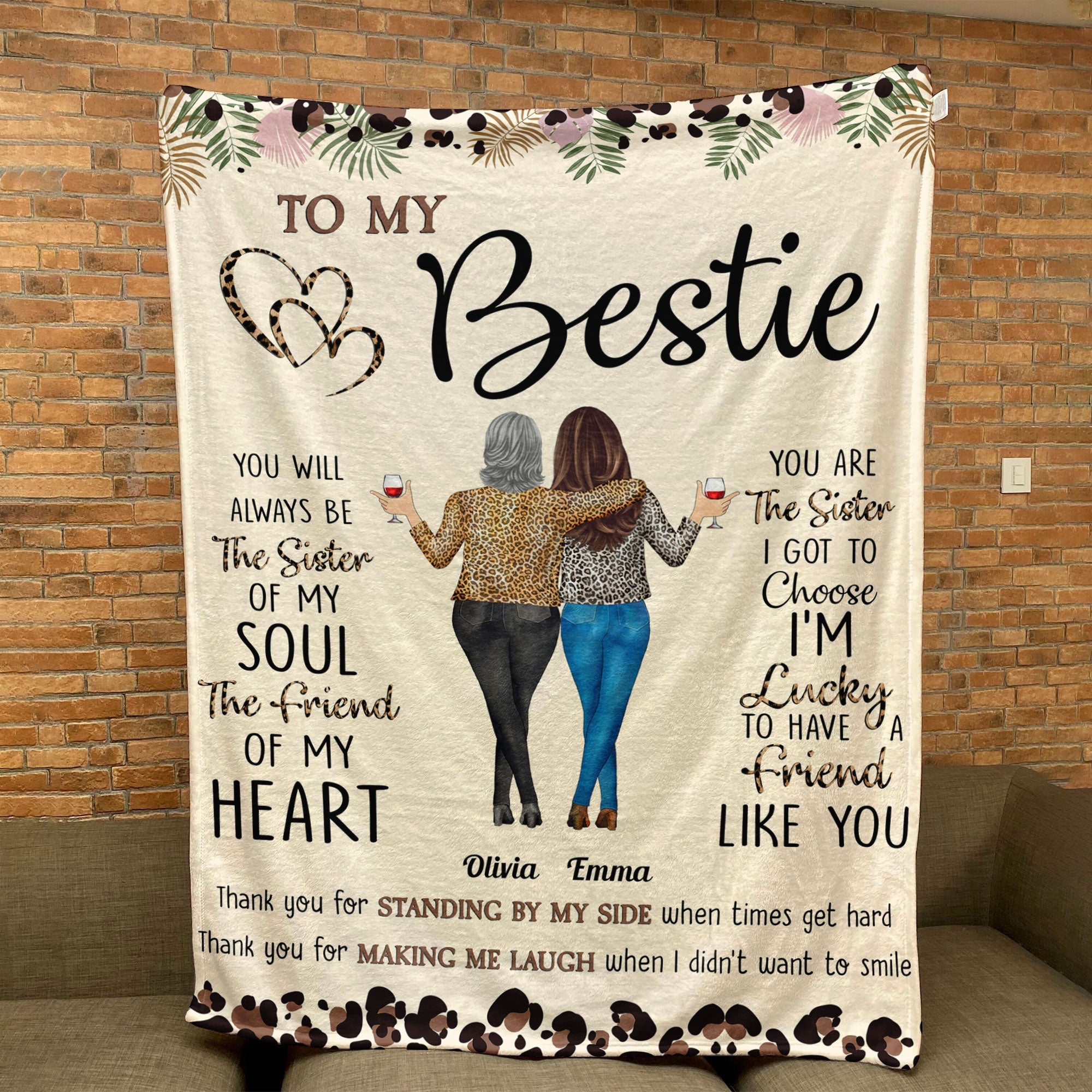 Thank You For Standing By My Side Friendship - Personalized Friend Blanket